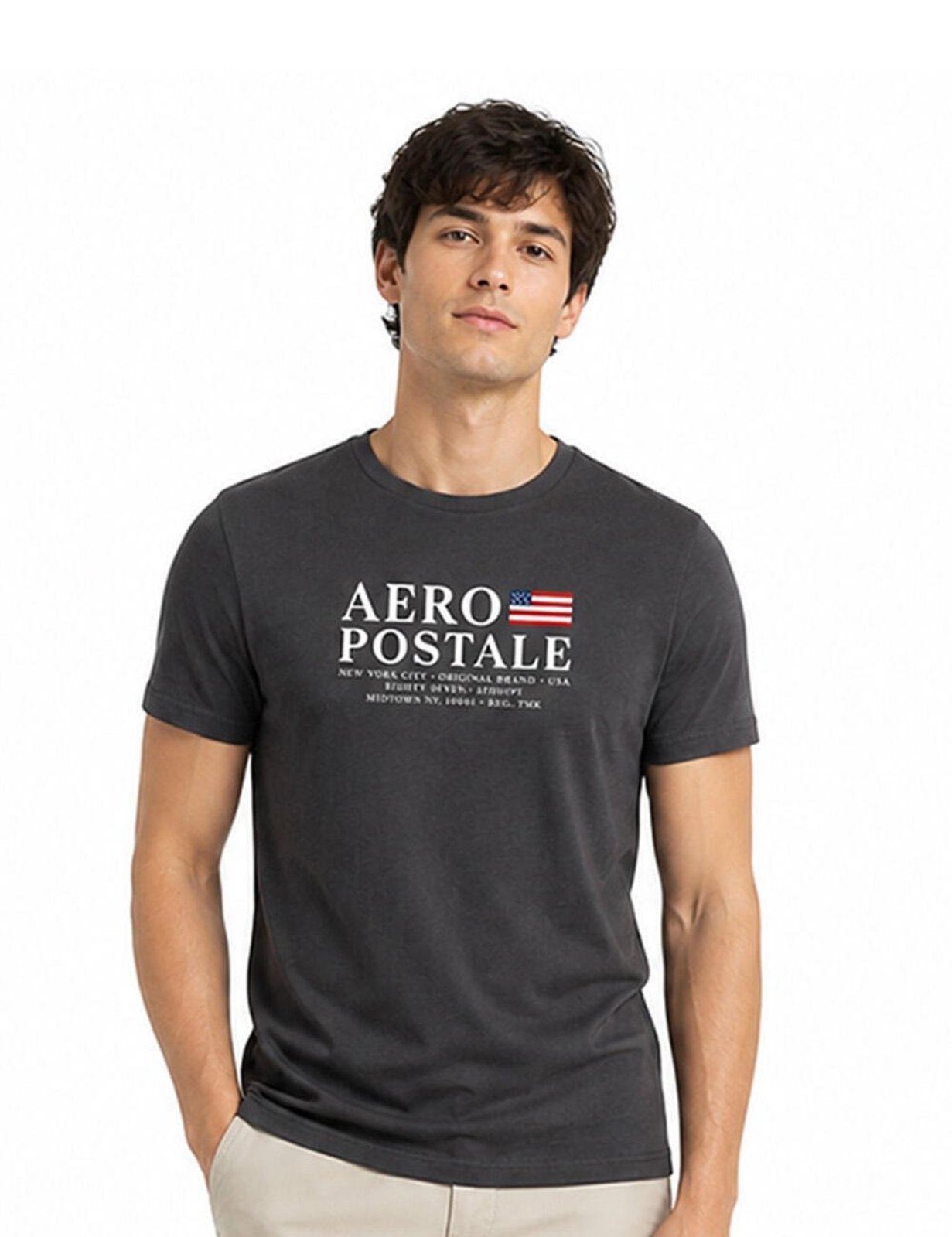 Camiseta Manga Curta Masculino Bordada Aéropostale 87130133-2 Preto