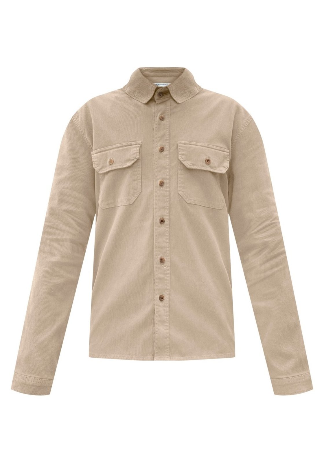 Camisa De Mangas Longas Em Sarja Cotelê