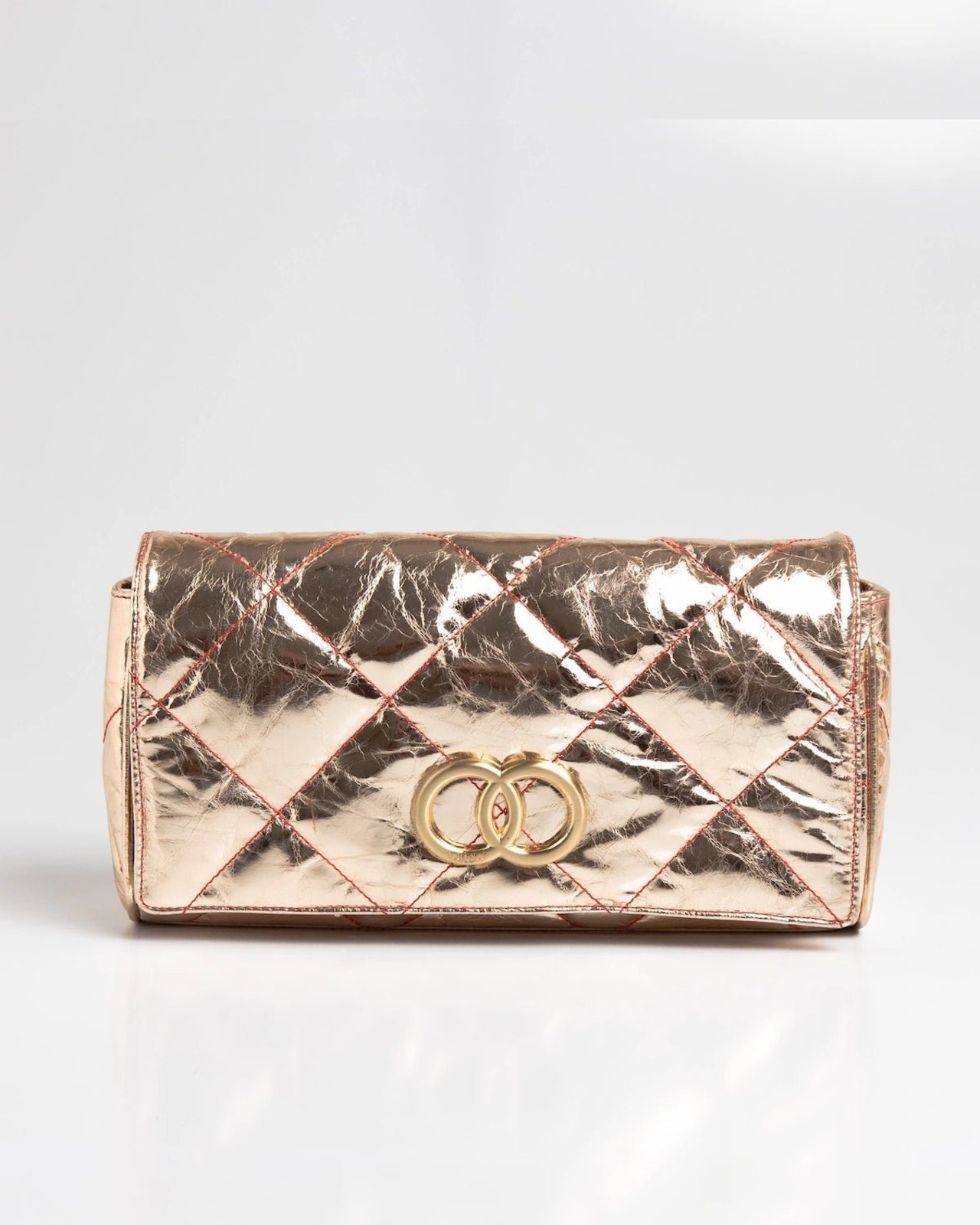 Bolsa Média Serena Couro Metalizado Gold