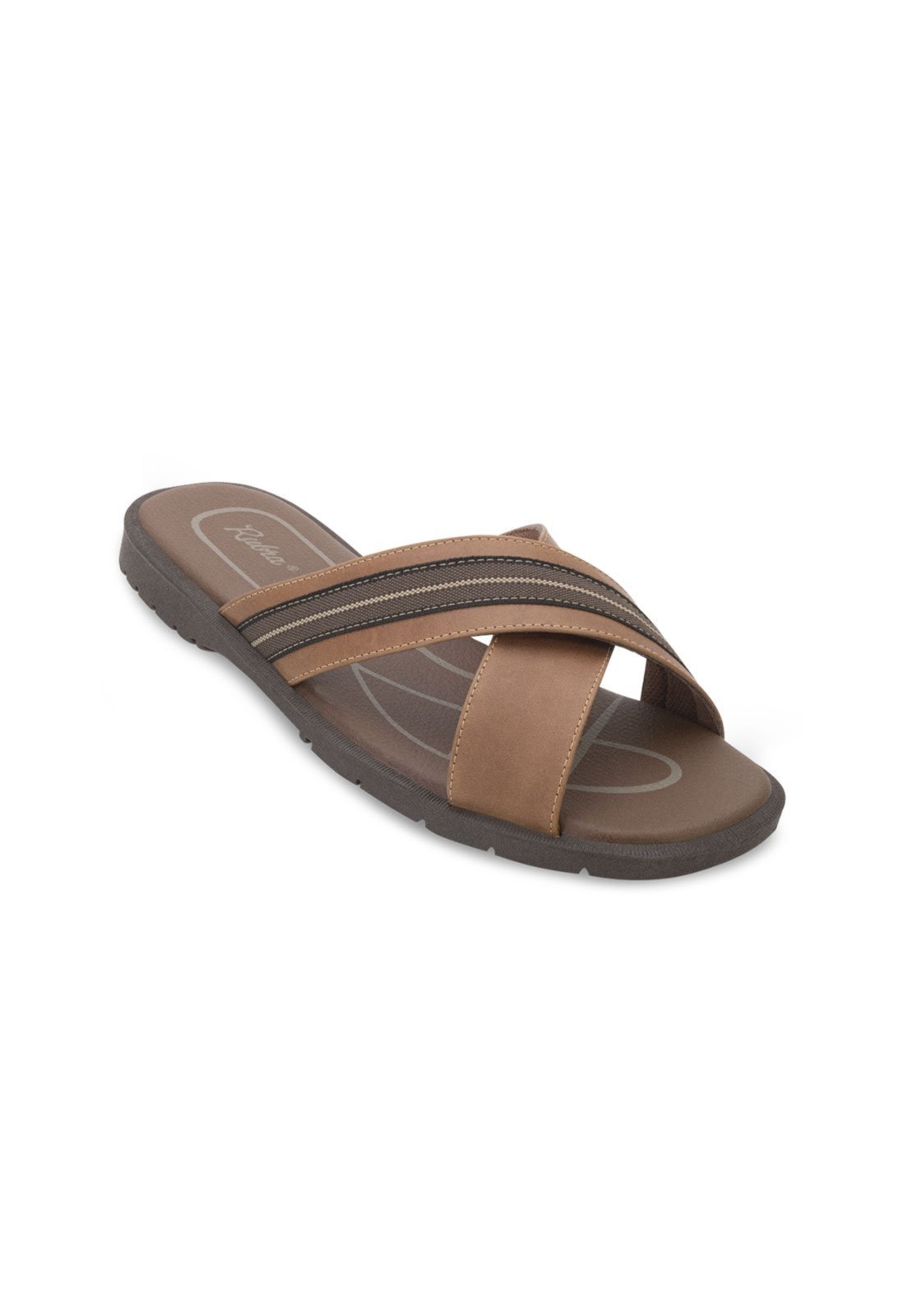 Chinelo Couro Rubra RB25-3209 Caramelo-Marrom