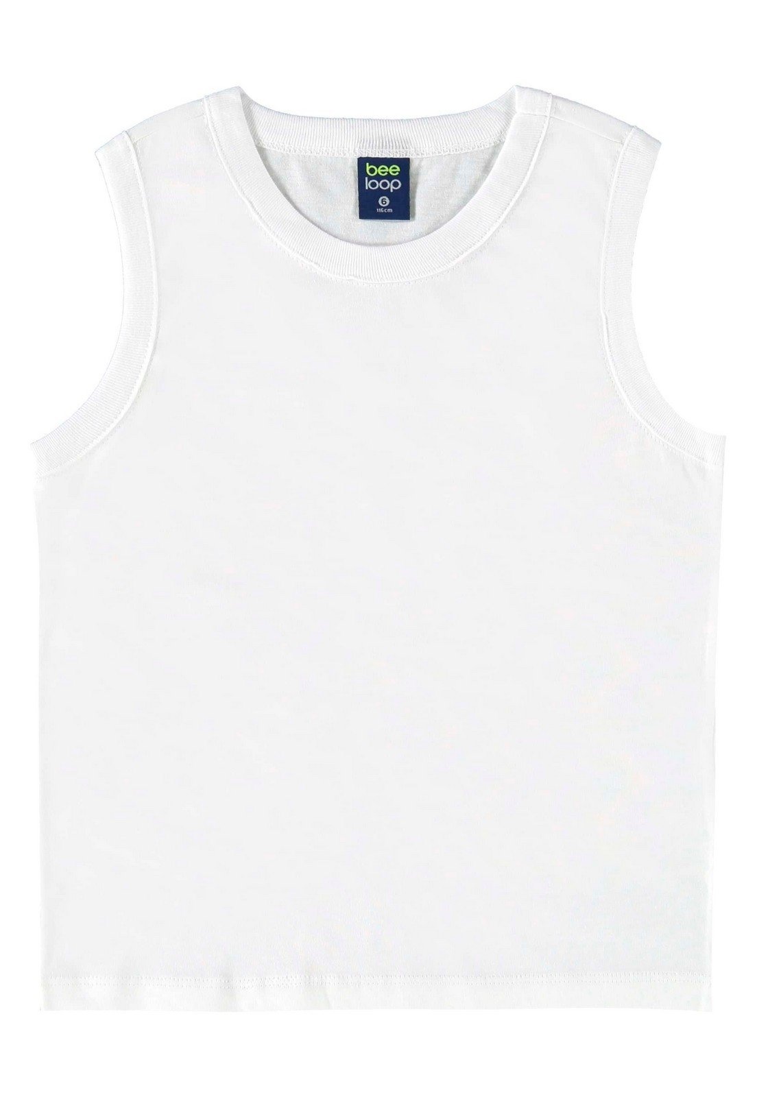 Vista 2 Infantil - Regata Básica em Meia Malha para Menino Bee Loop branco Bee Loop branco