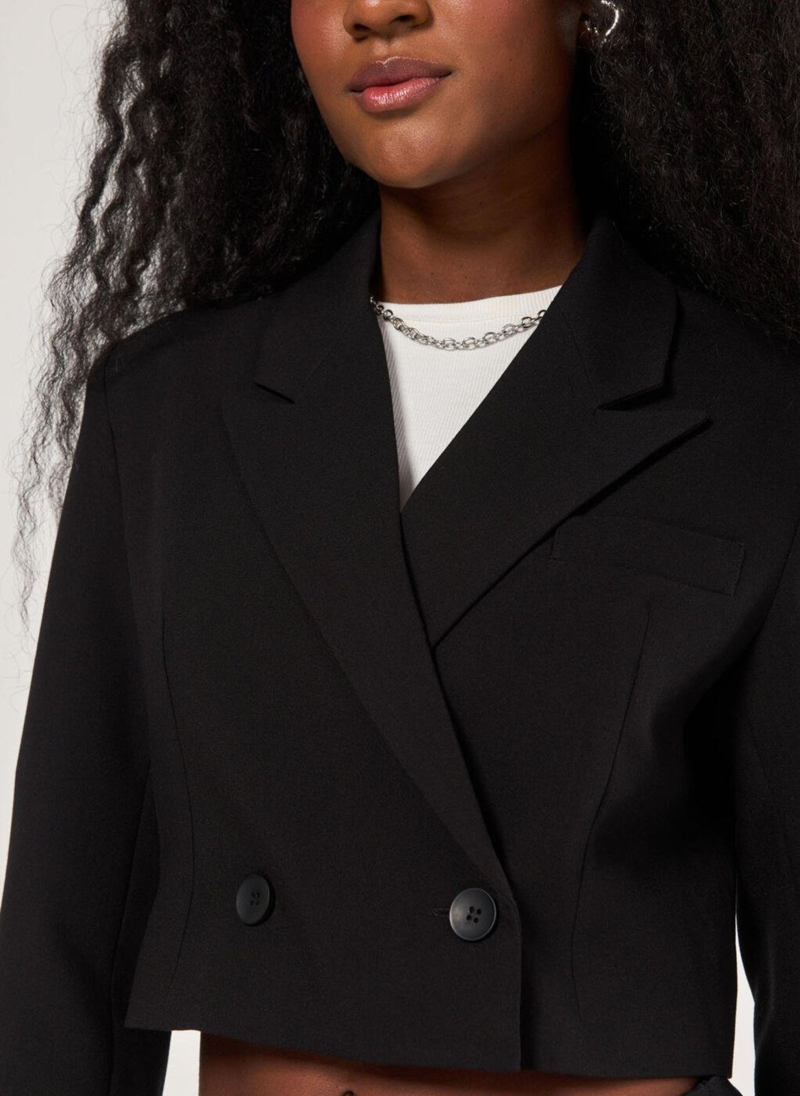 Vista 3 Blazer Cropped Preto Youcom multicolorido Youcom multicolorido