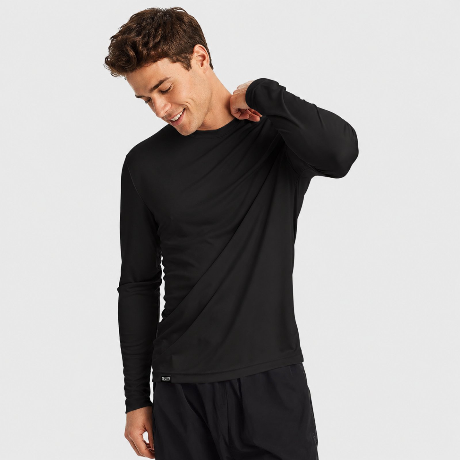 Camiseta Uv Masculino Slim Fitness Proteção Solar Praia - Preto