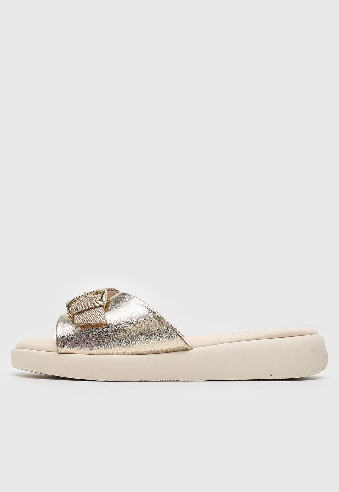Rasteira Flat Comfortflex Lisa Dourada