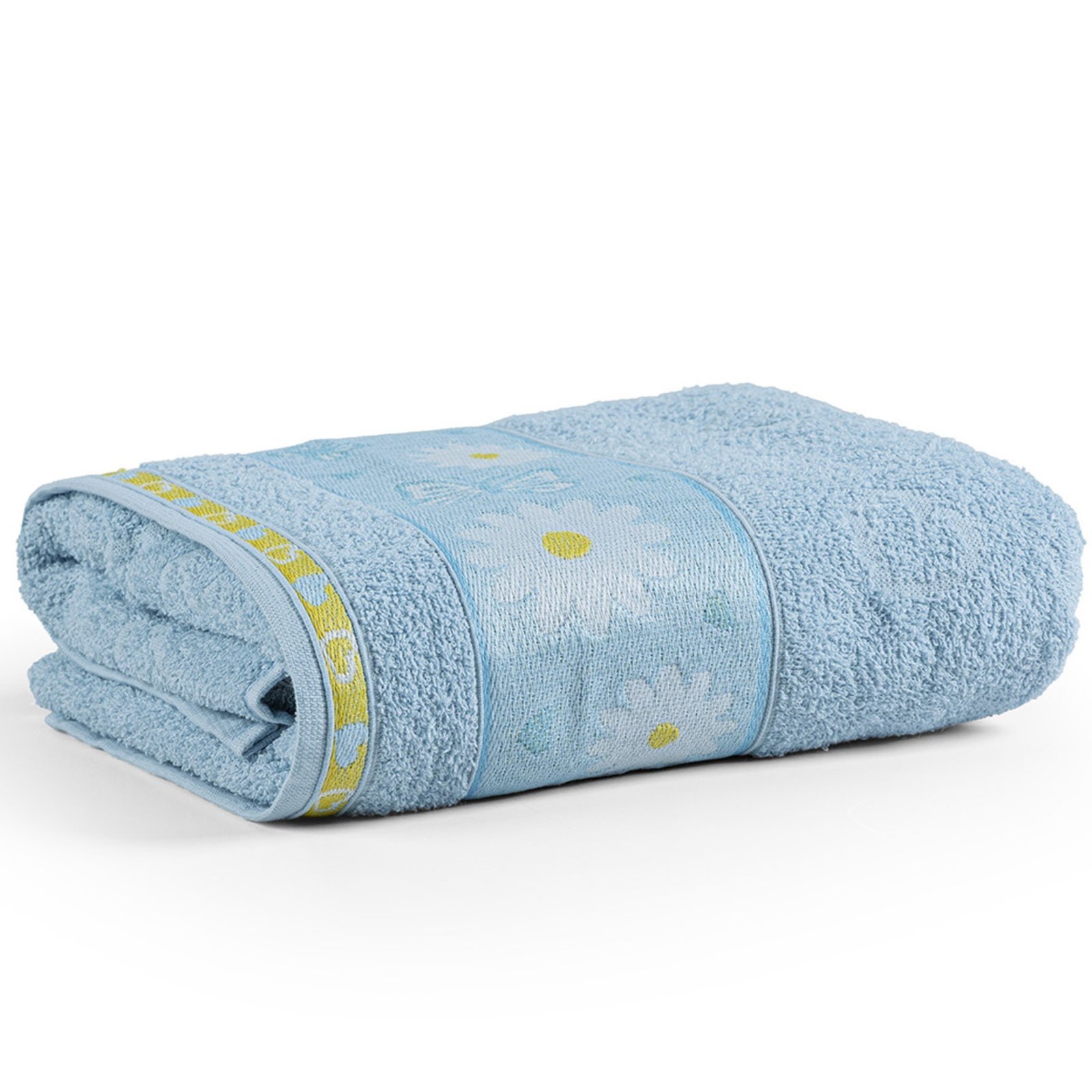 Toalha de Banho Avulsa Casa Scarpa Minimi Algodão - 1,15m x 75cm - Margarida - Azul