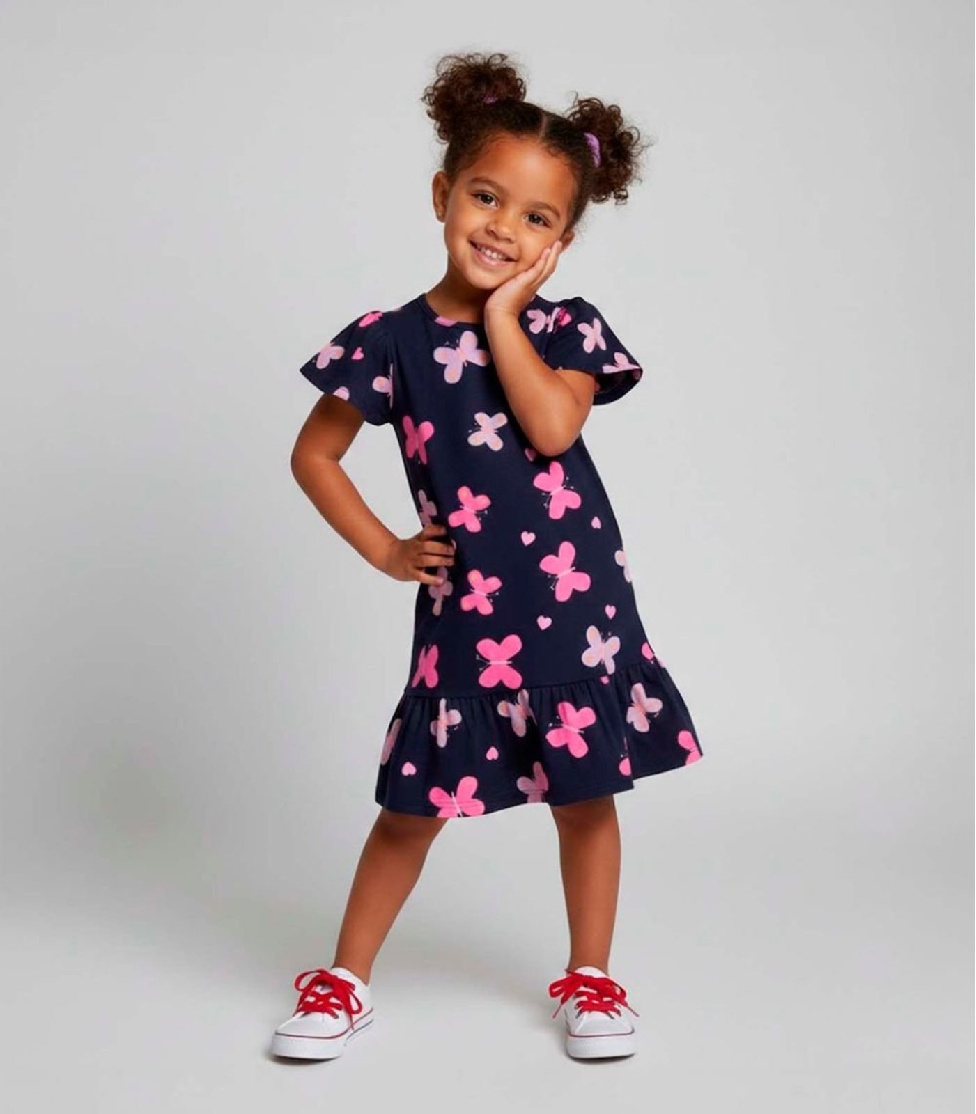 Infantil - Vestido Com Babado Franzido Select Azul