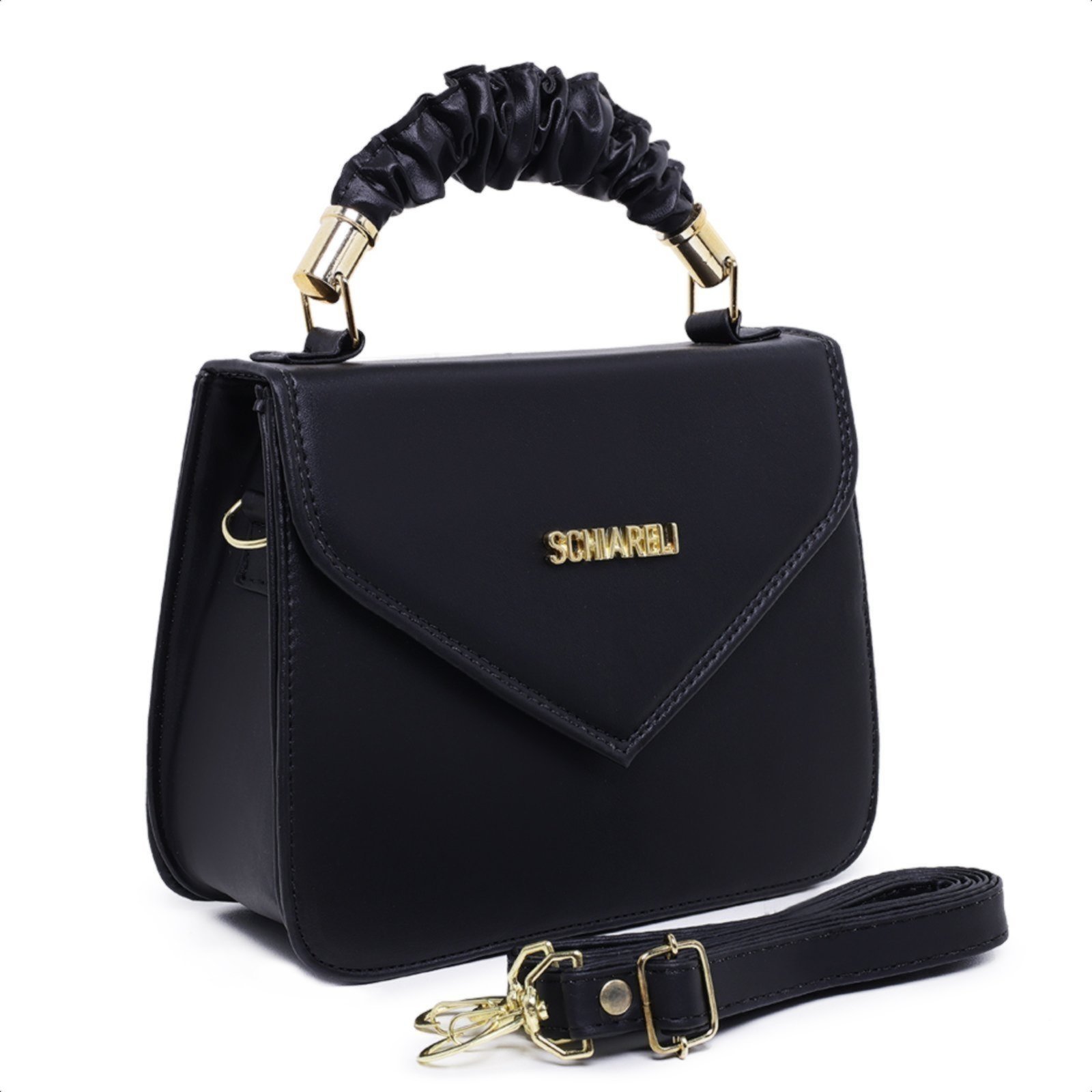 Bolsa Feminina Tira Colo Transversal Com Alça Removível 8140 Preto