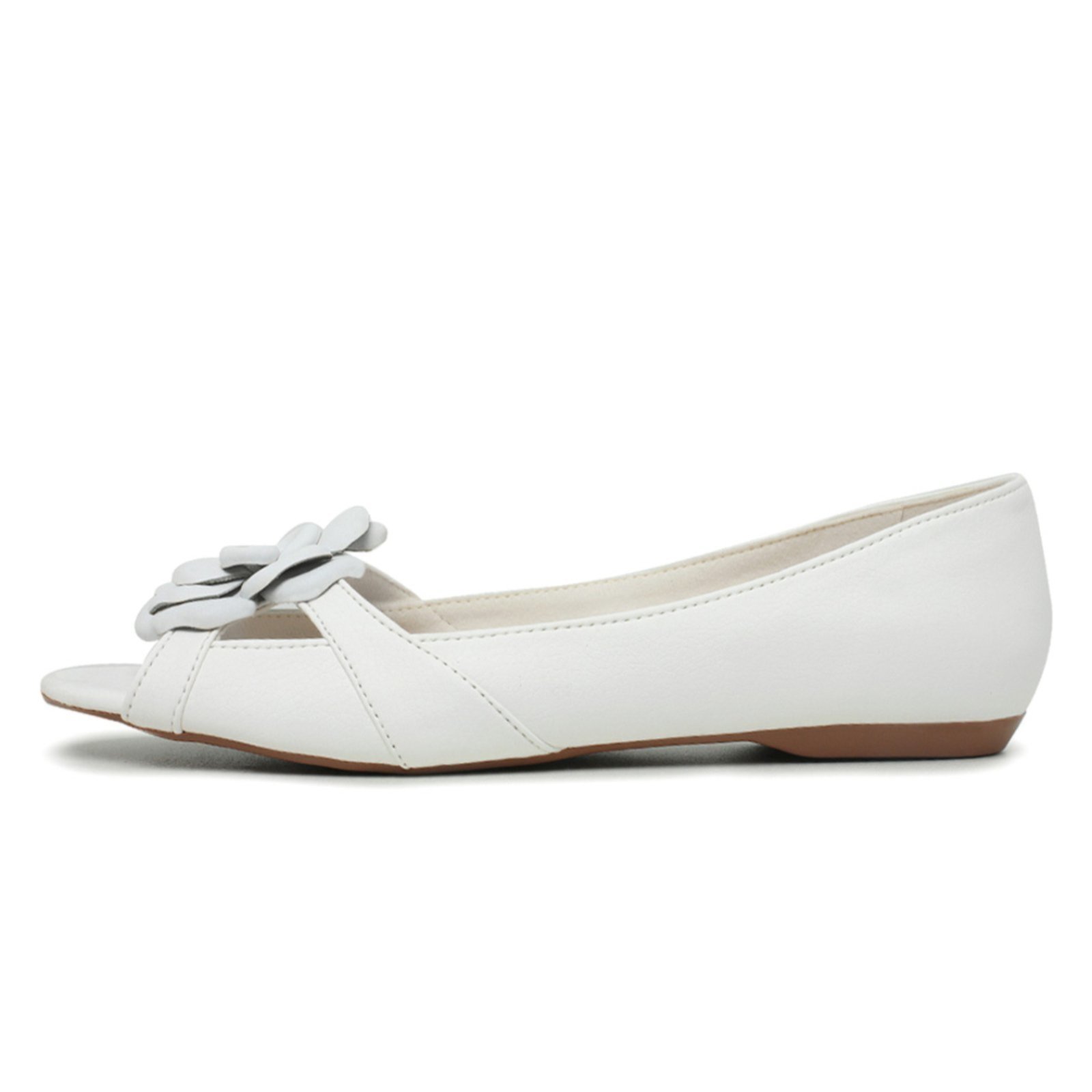 Sapatilha PeepToe LeRUCHEL Flor Branco