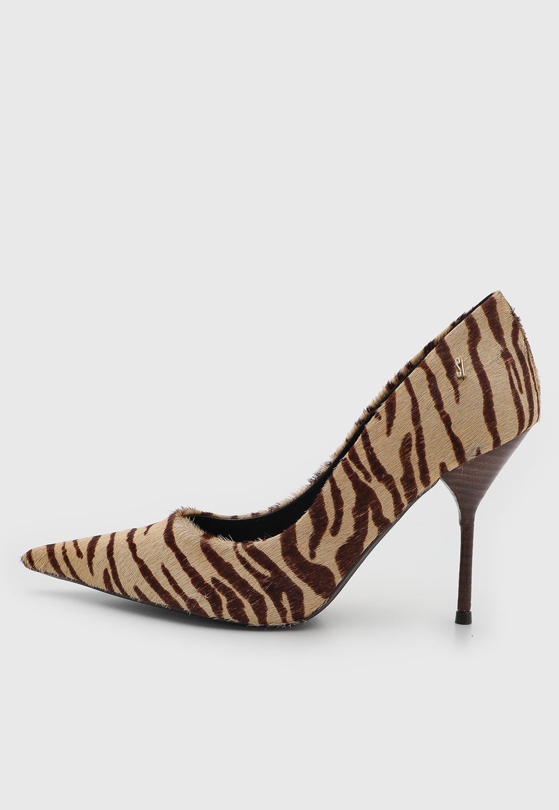 Scarpin Feminino Santa Lolla Couro Animal Print Marrom