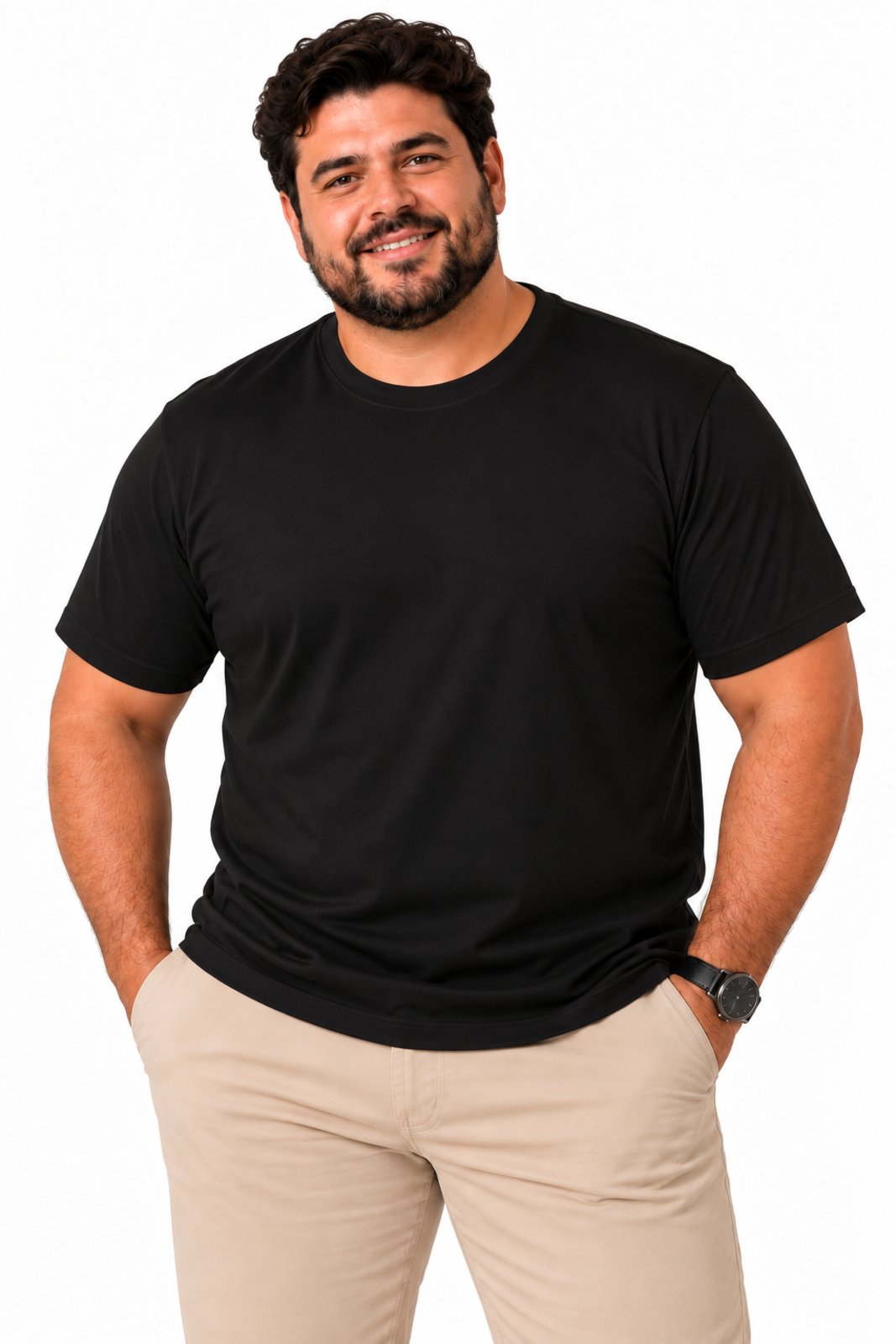 Camiseta Masculina Plus Size D Bell Outlet Fashion Basic Preto