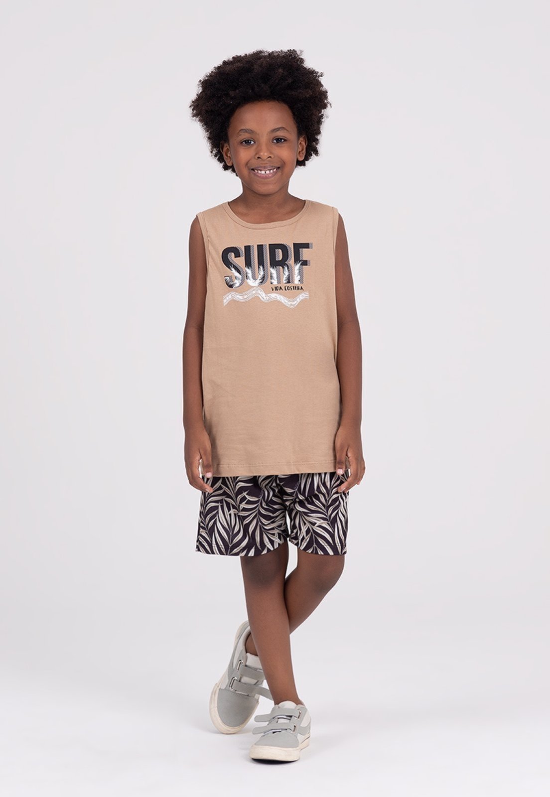 Infantil – Conjunto Regata Sublimado Surf Bege