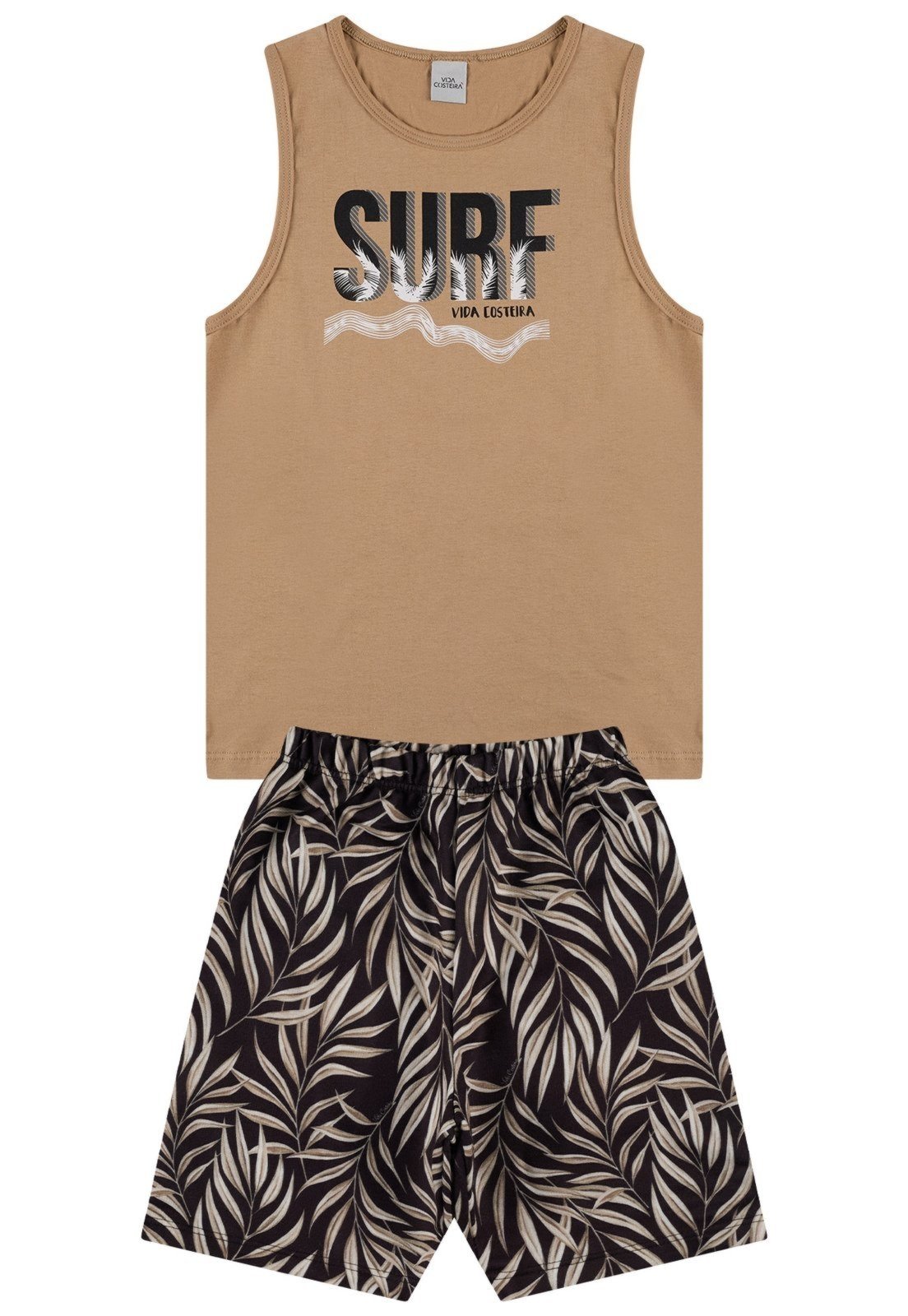 Vista 3 Infantil - Conjunto Regata Sublimado Surf VIDA COSTEIRA bege VIDA COSTEIRA bege