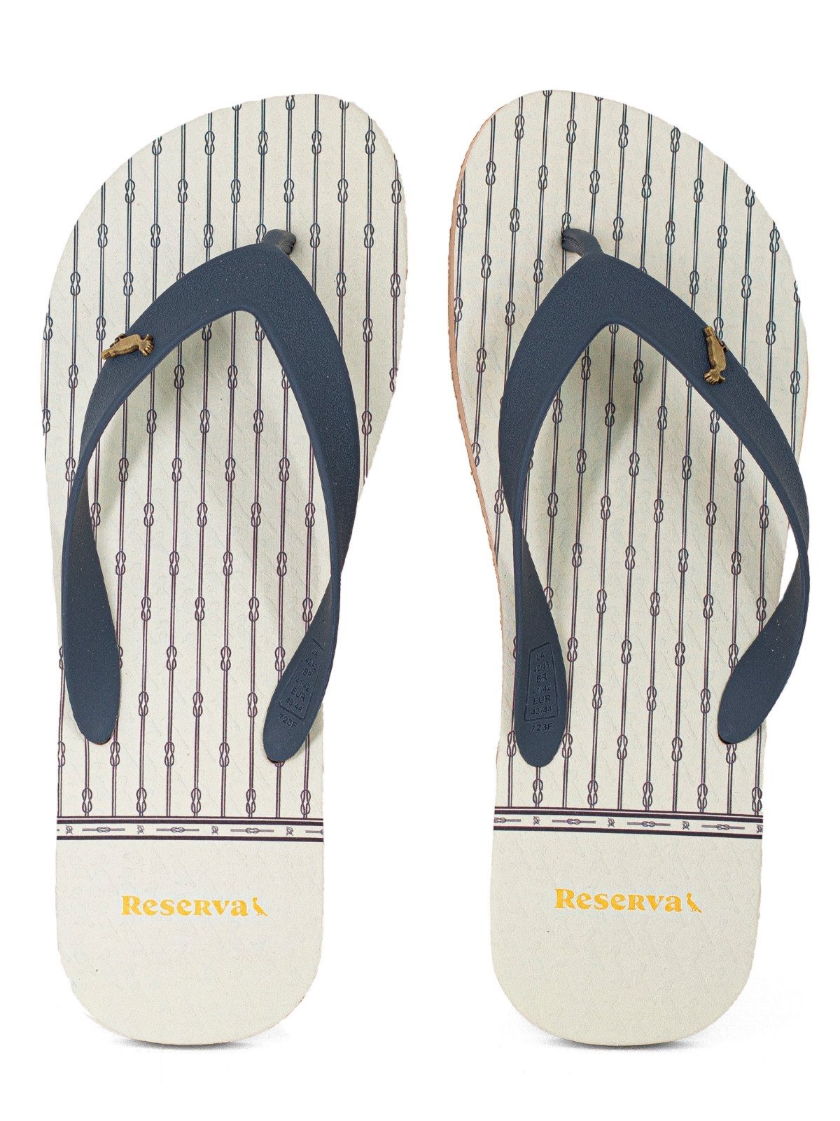 Chinelo Sandália Masculino Reserva Go RSV Premium Borracha Confortável Bege Marrom Nos