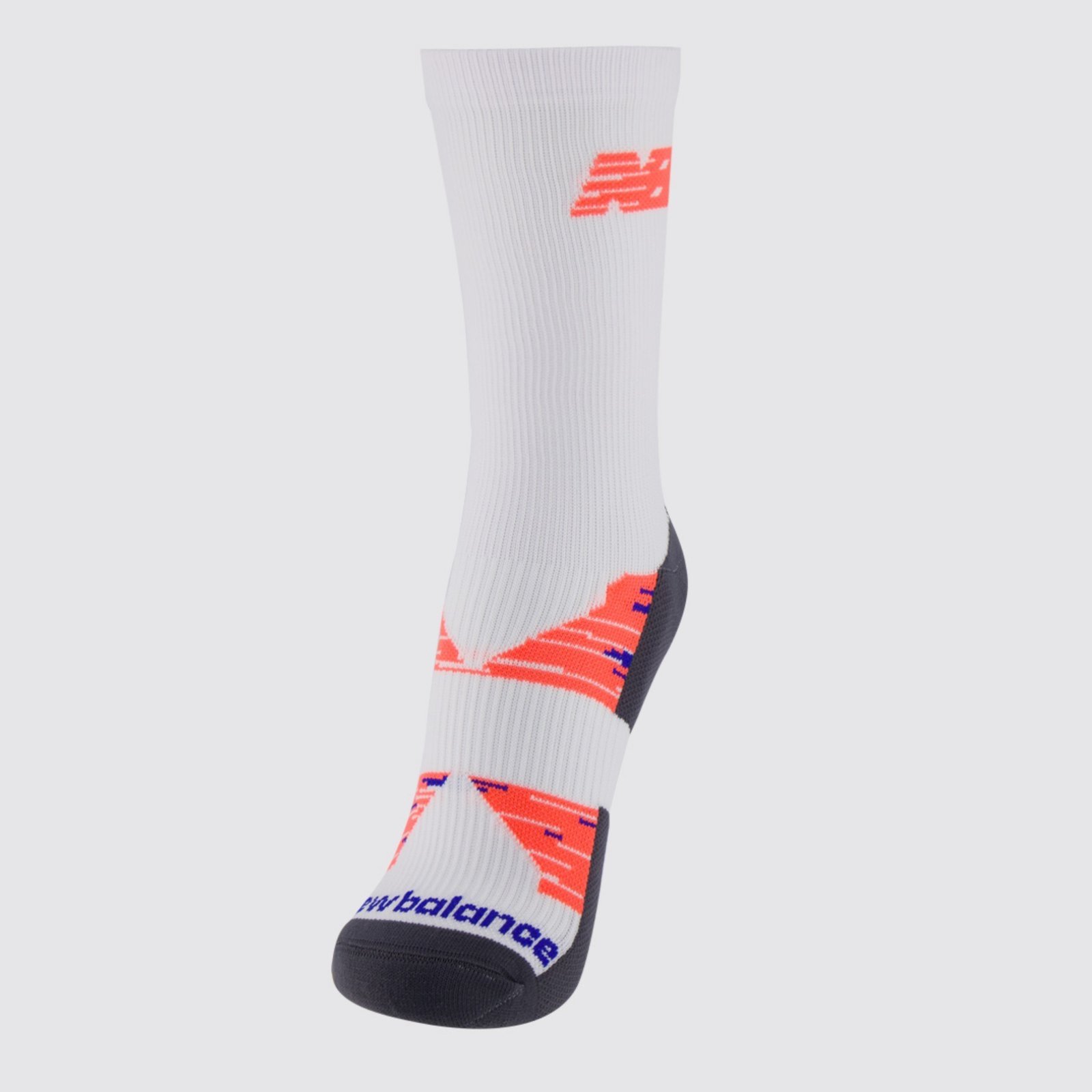 Vista 2 Meia New Balance Performance Run Cano Alto Feminina Branca e Laranja branco New Balance branco