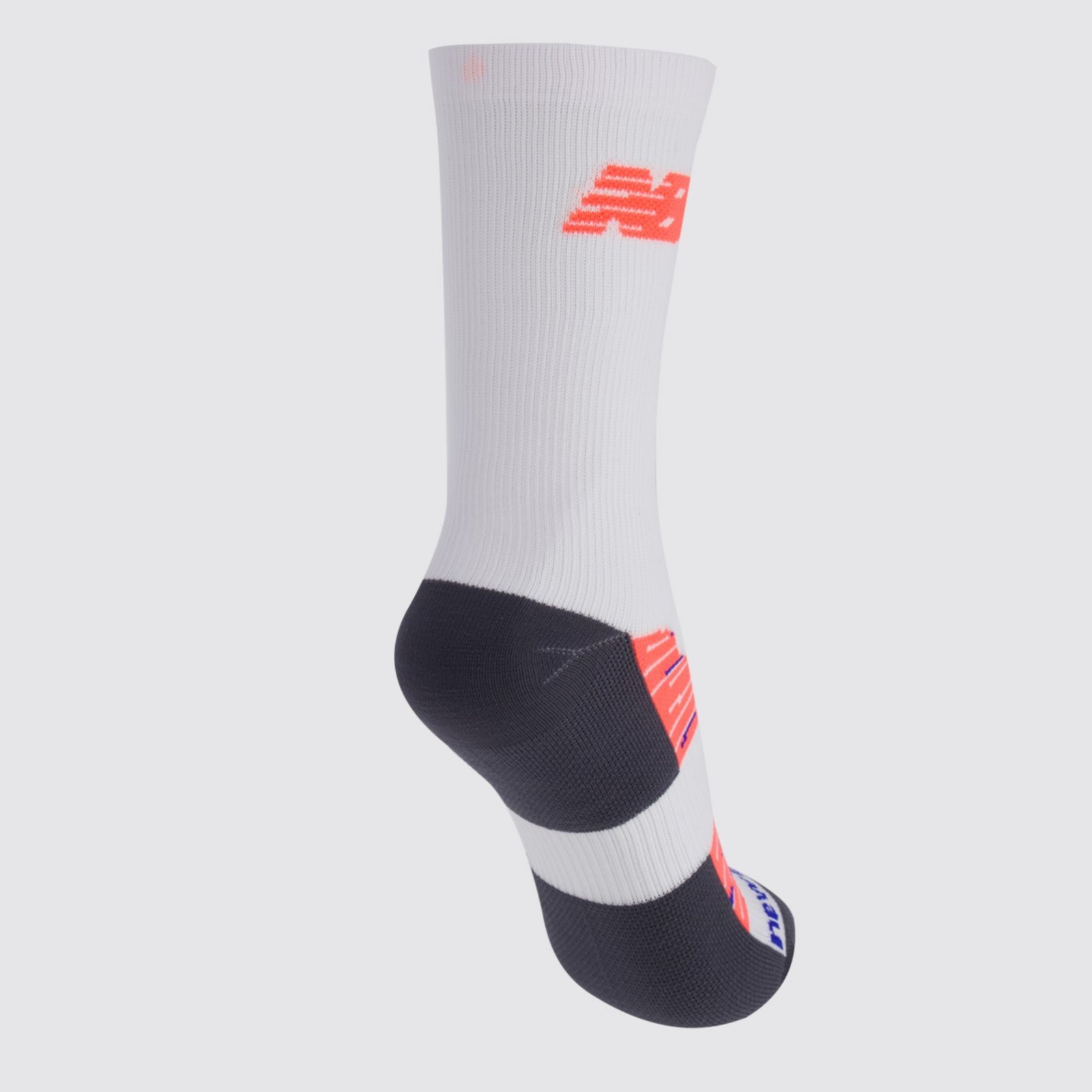 Vista 3 Meia New Balance Performance Run Cano Alto Feminina Branca e Laranja branco New Balance branco