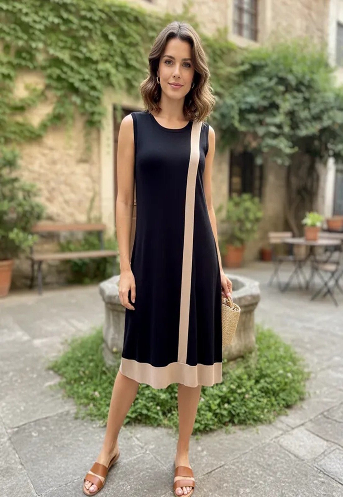 Vestido Malha Amazonia Vital Linha Areia Preto