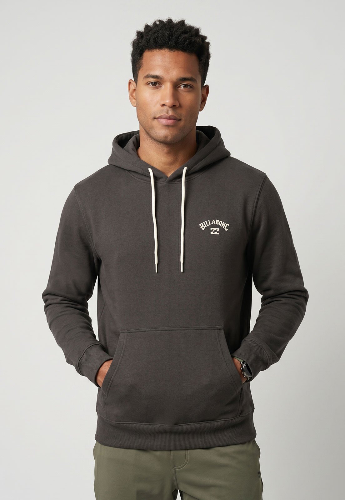 Blusa de Moletom Masculina Billabong Com Capuz Cinza