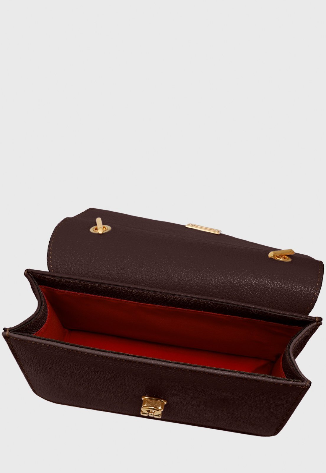 Vista 3 Bolsa Transversal Couro Mariart Margarida Chocolate marrom marrom