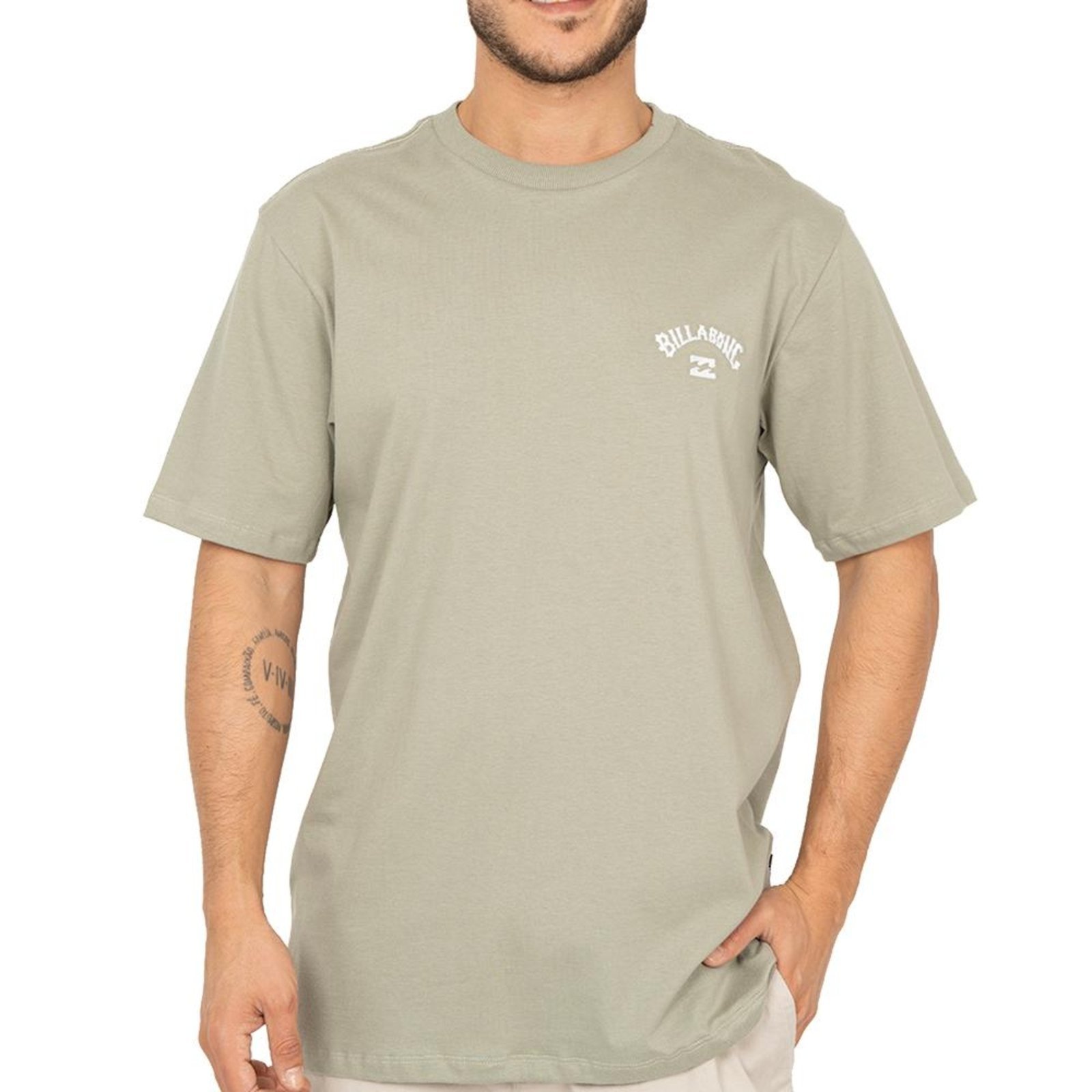 Camiseta Billabong Small Arch SM26 Masculina Verde Claro