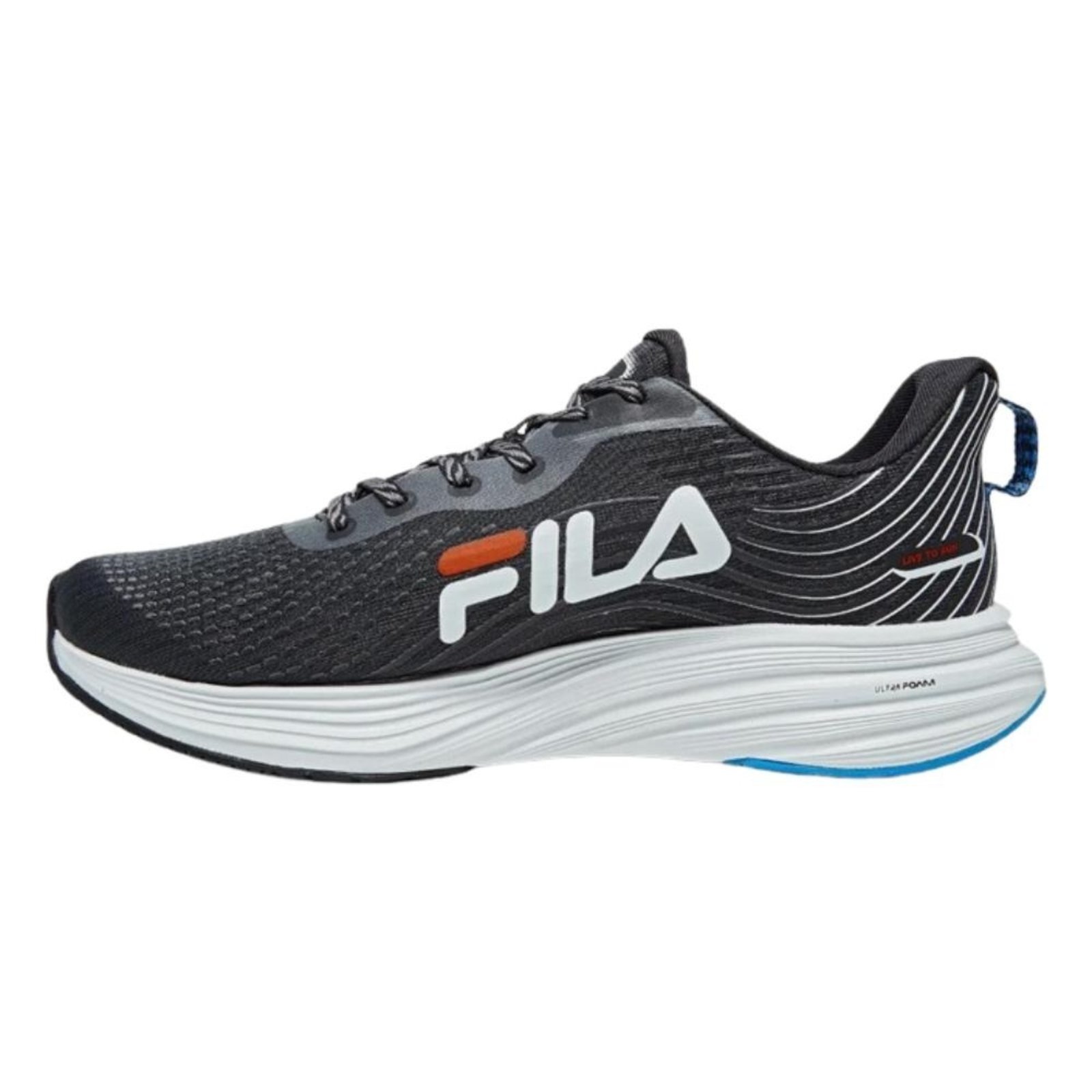 Vista 3 Tênis Fila Racer Curve 2 Masculino - Preto/laranja/azul preto azul Fila preto azul