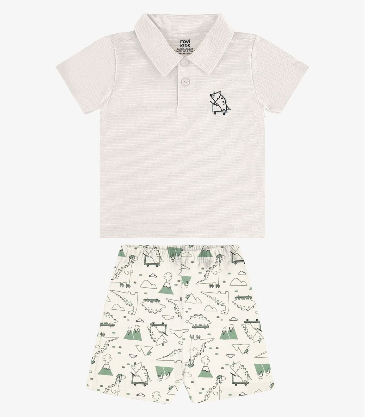 Infantil - Conjunto Polo Com Bermuda Rovi Bege