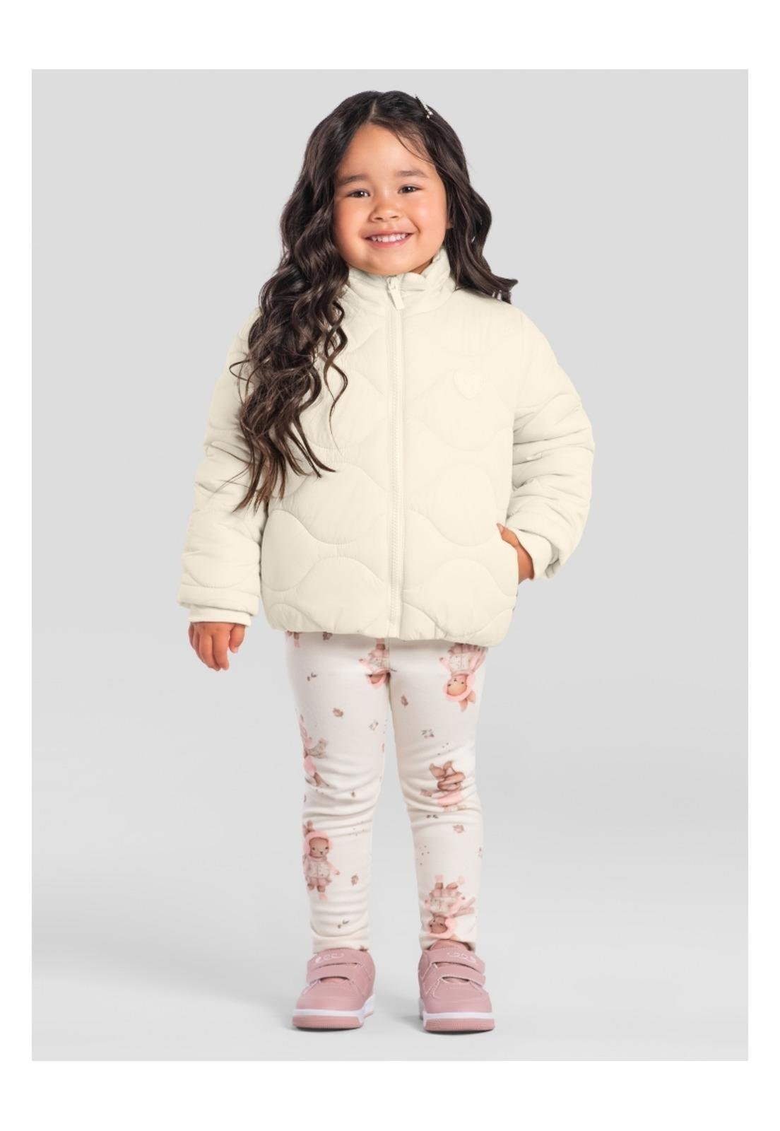 Infantil - Jaqueta Puffer Menina Matelassê Brandili 1 Amarelo