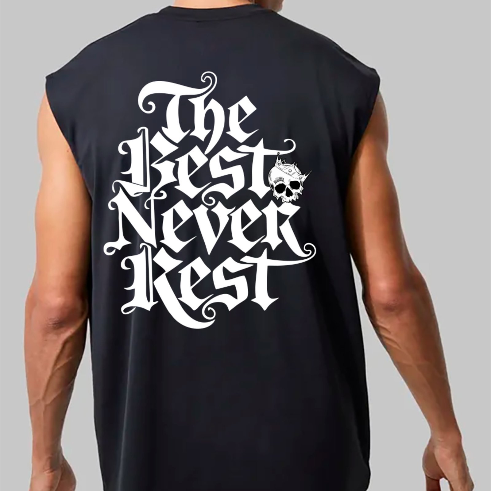 Camiseta Regata Machão Ousy The Best Never Rest Oversized Masculina Preto