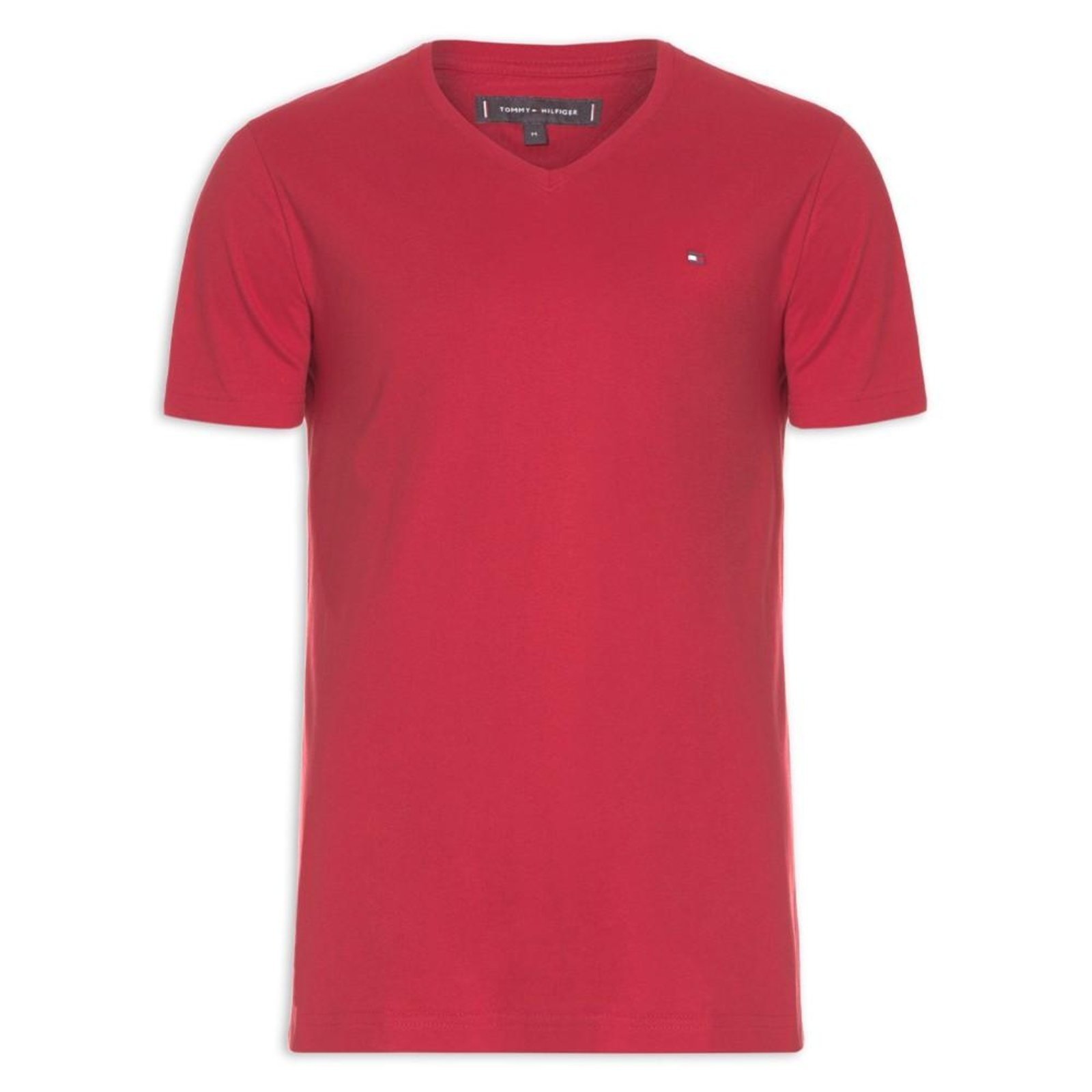 Vista 2 Camiseta Tommy Hilfiger Essential Gola Vneck vermelho Tommy Hilfiger vermelho