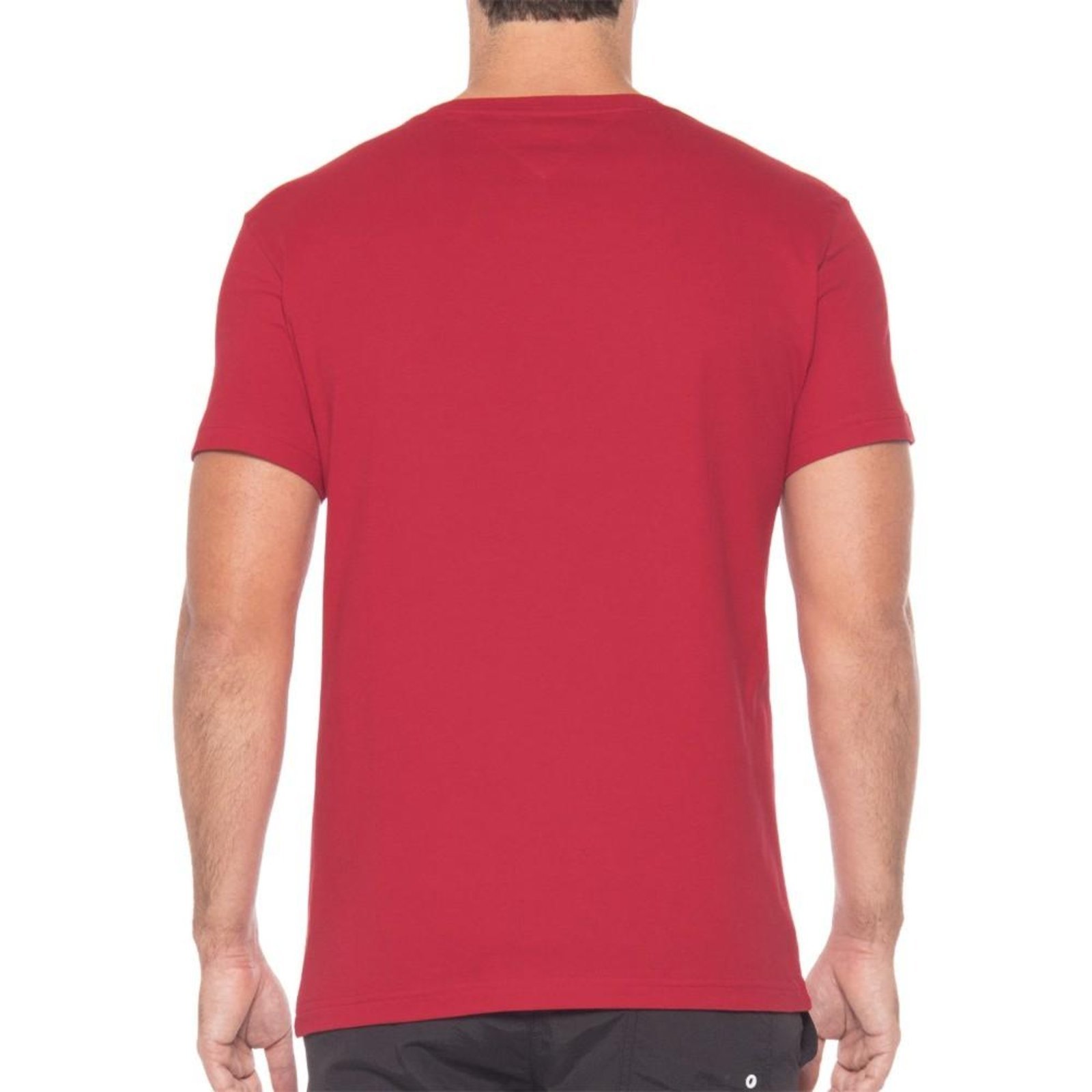Vista 3 Camiseta Tommy Hilfiger Essential Gola Vneck vermelho Tommy Hilfiger vermelho
