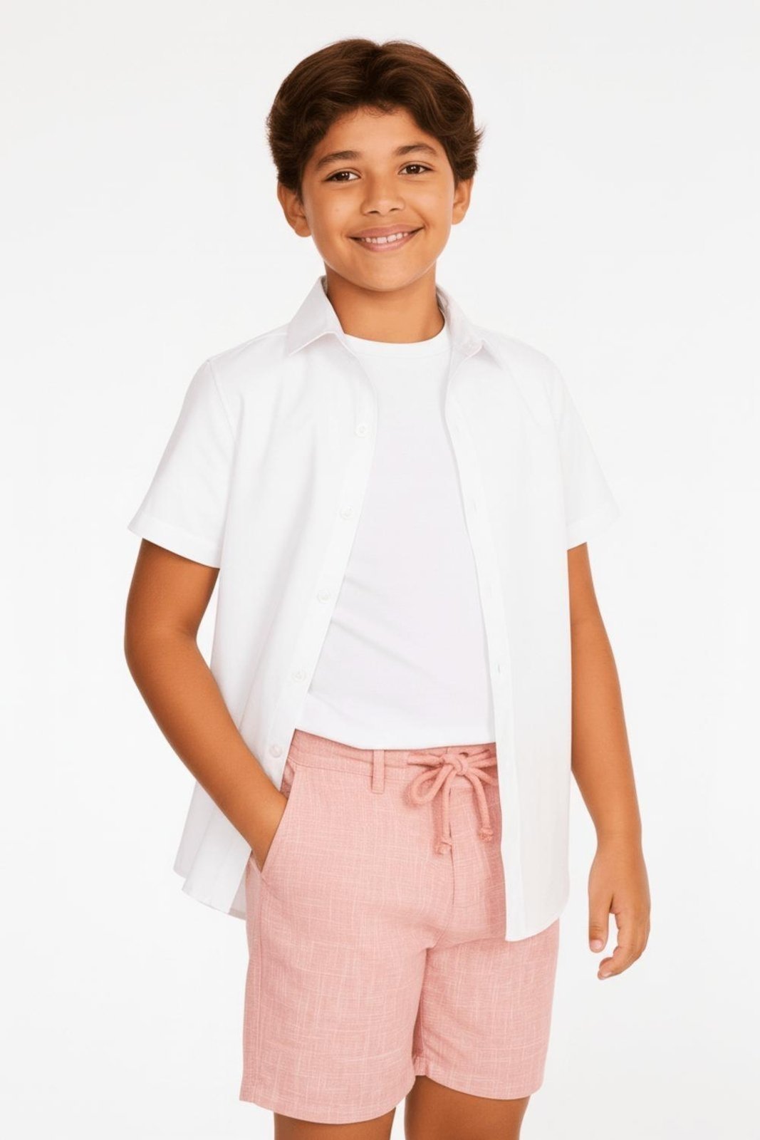 Infantil - Camiseta Aramis Piquet Algodão Peruano Branco