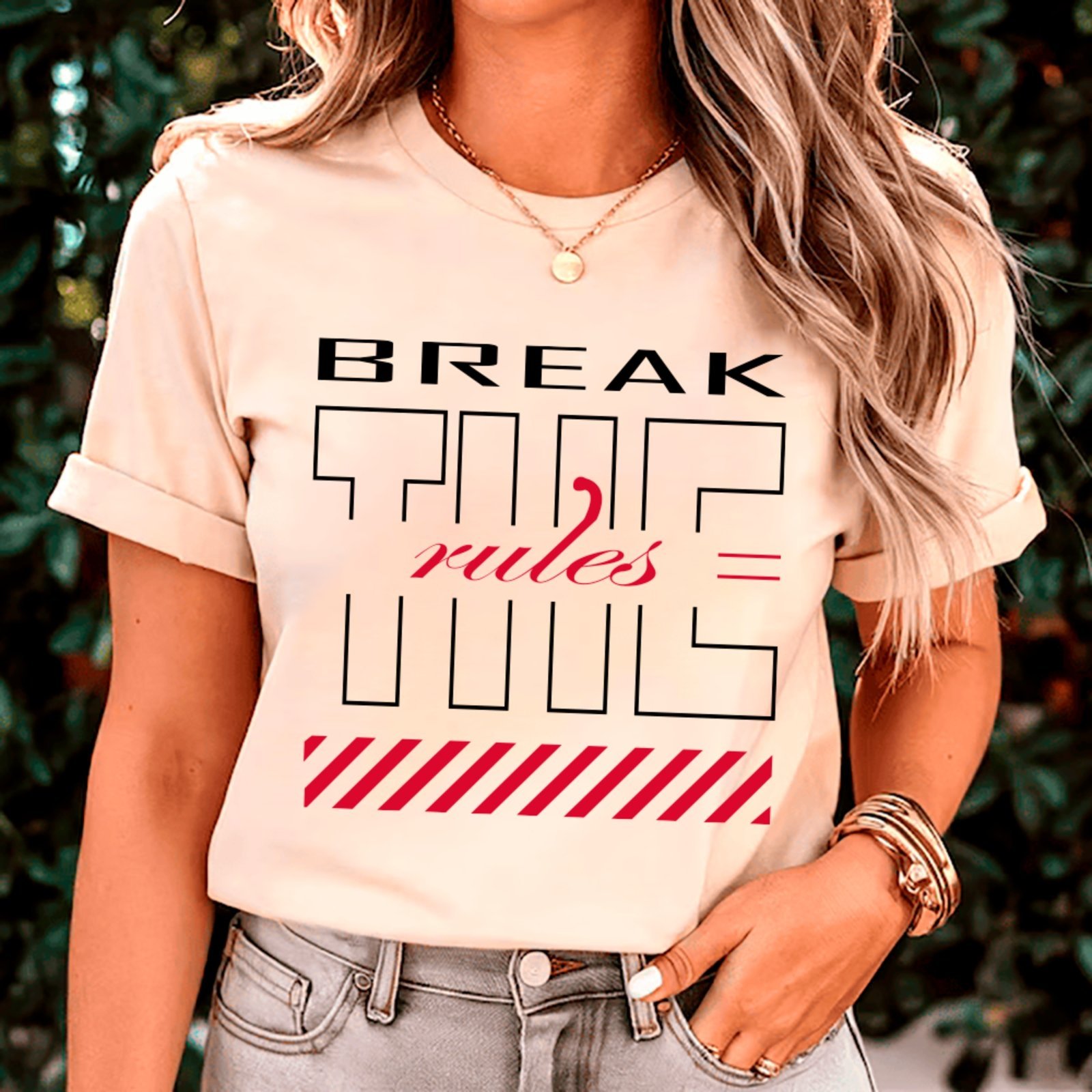 Camiseta Ousy Oversized Break The Rules Estilo Urbano Autêntico Streetwear Unissex Off White