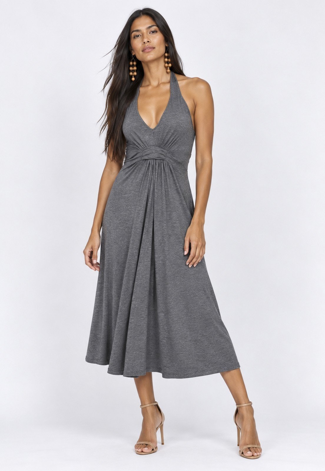 Vestido Amazonia Vital Midi Mamirauá Malha Mescla