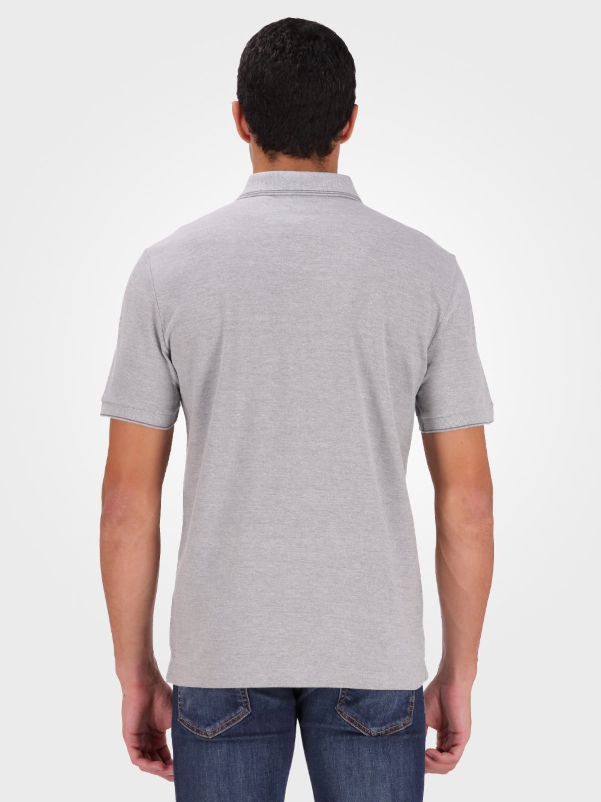Camisa Polo Masculina Básica Com Friso Calvin Klein - Mescla CKS Premium Label