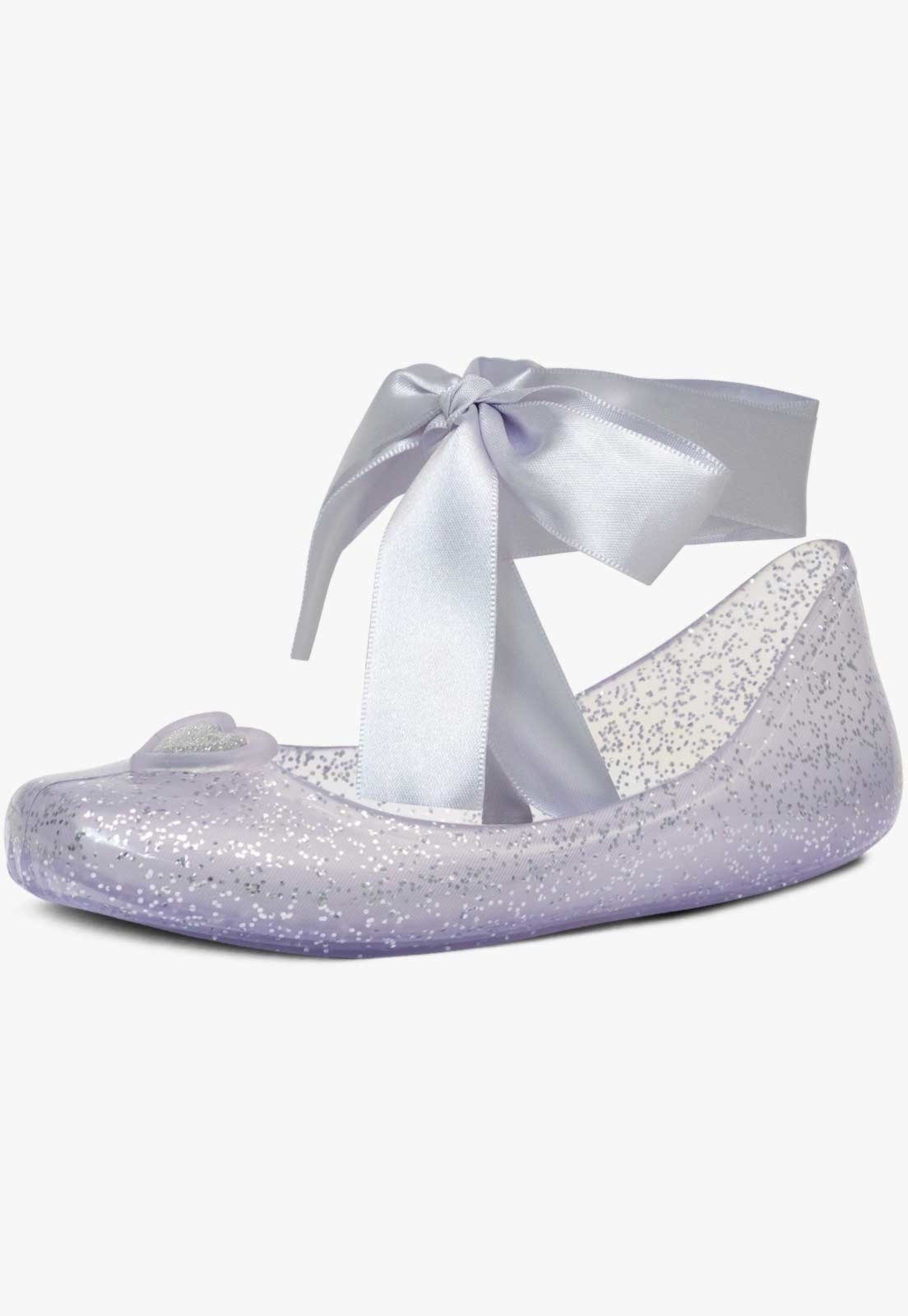 Infantil – Sapatilha Feminina Pópidi Coração Glitter Prata