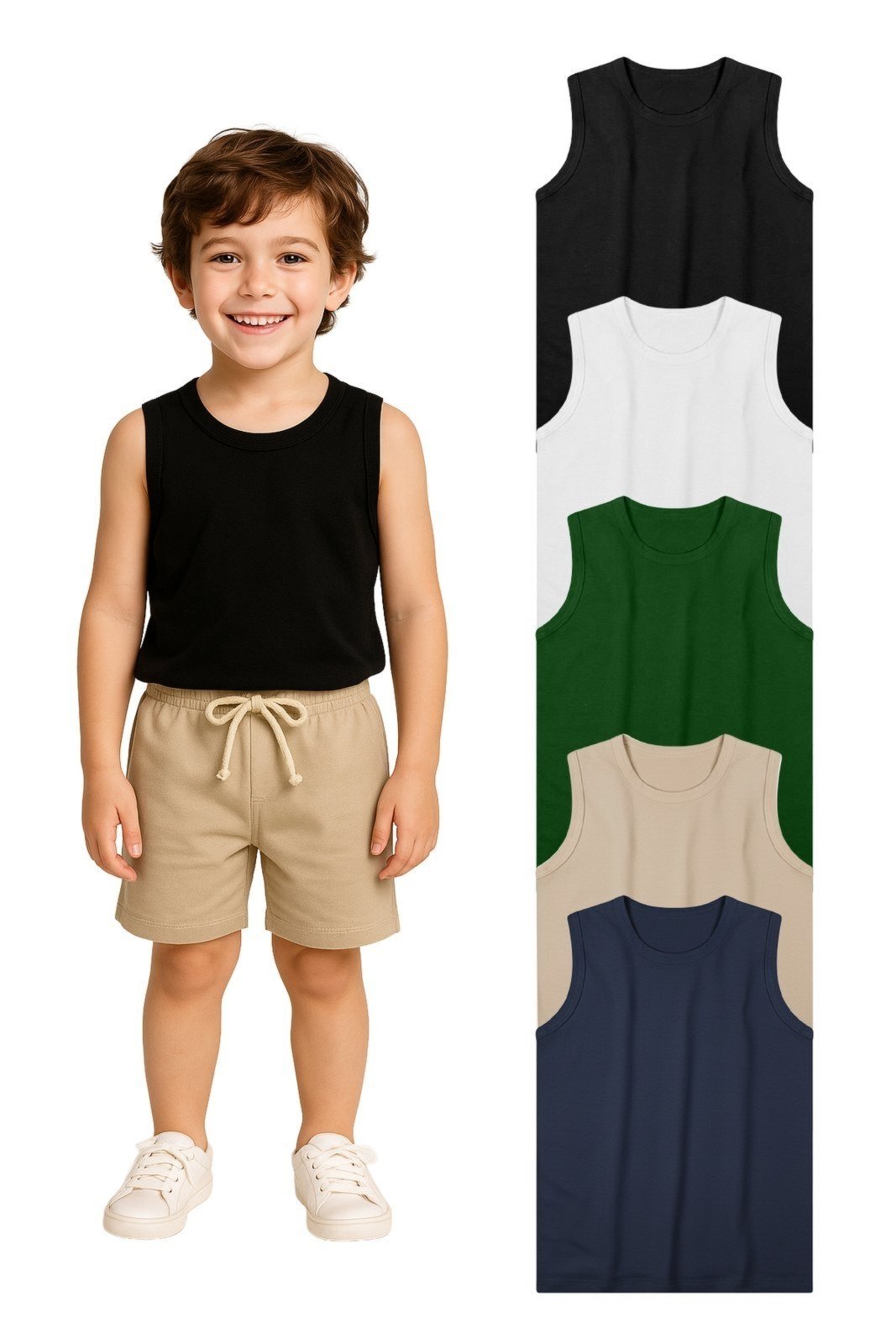 Vista 2 Infantil - Kit Sortido 3 Regatas Menino Babei no Look multicolorido Babei no Look multicolorido
