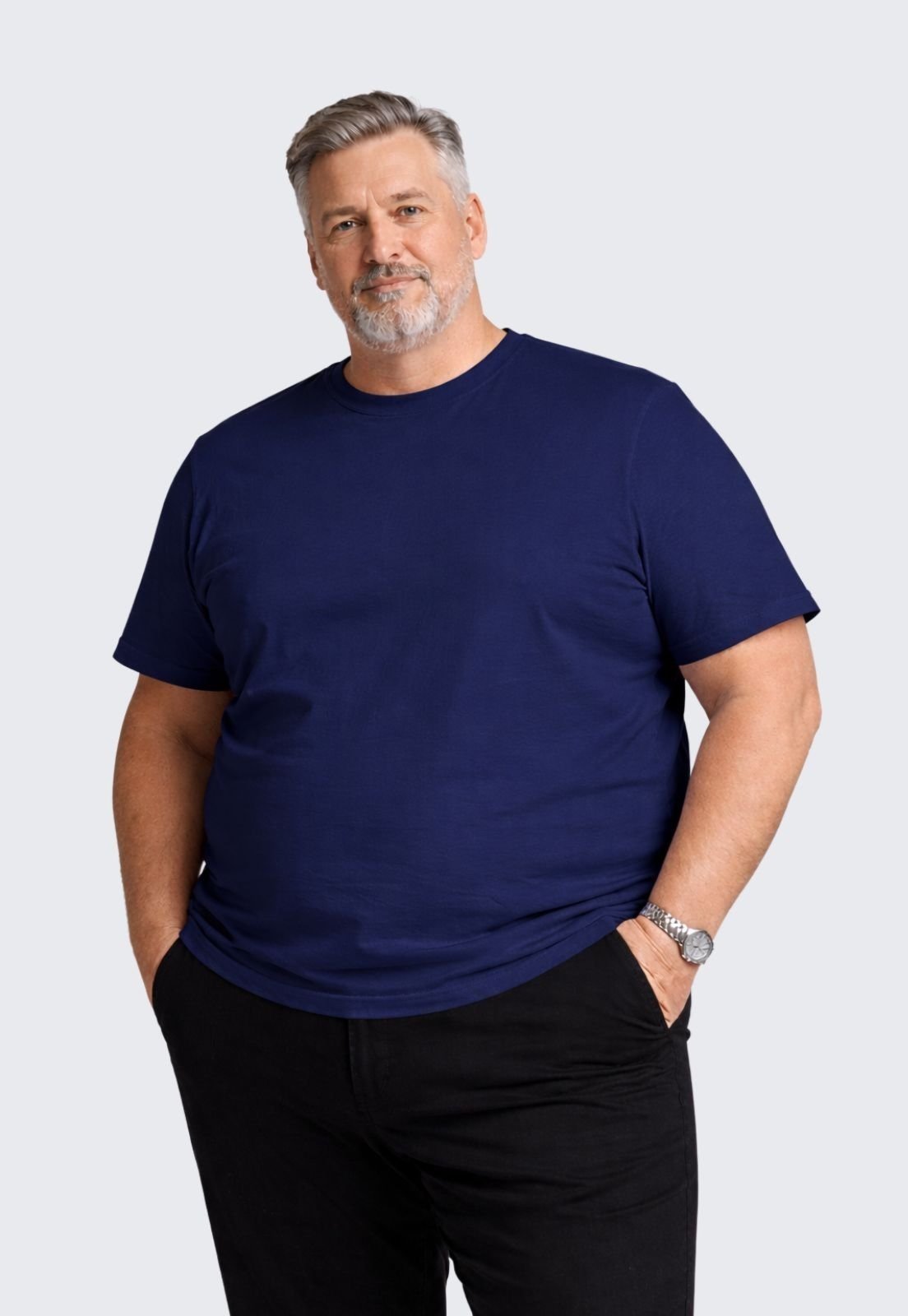 Camiseta Basica Masculina Plus Size Algodão Daze Modas Azul Marinho