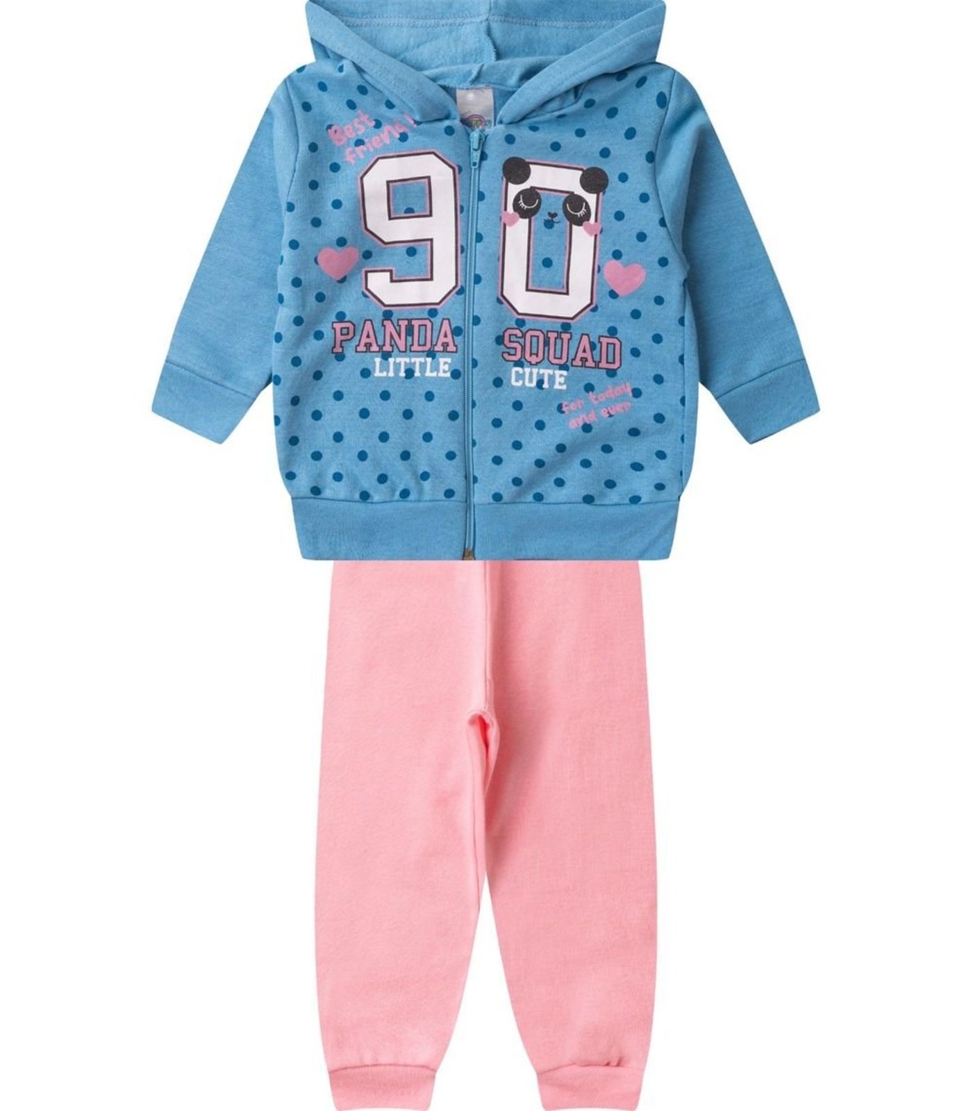 Infantil – Conjunto De Moletom Com Capuz Kappes Azul
