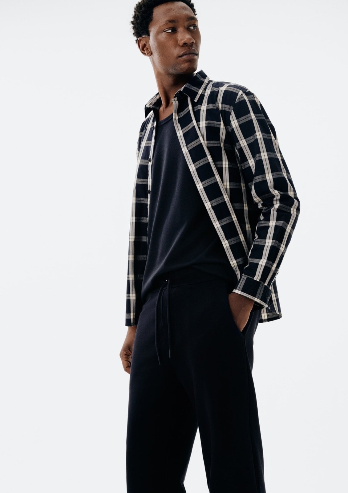 Vista 3 Calça Básica Masculina Jogger em Moletom Hering cinza Hering cinza