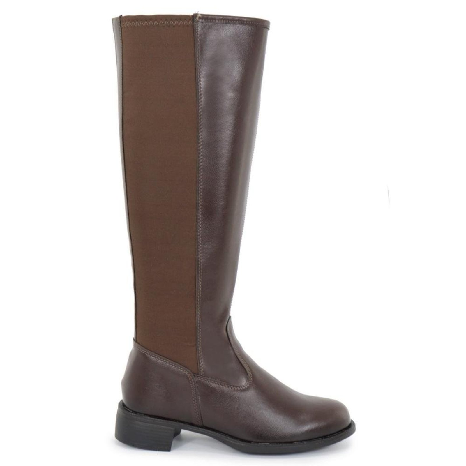 Bota Feminina Montaria Cano Alto Elegante Confortável Marrom 34 Marrom
