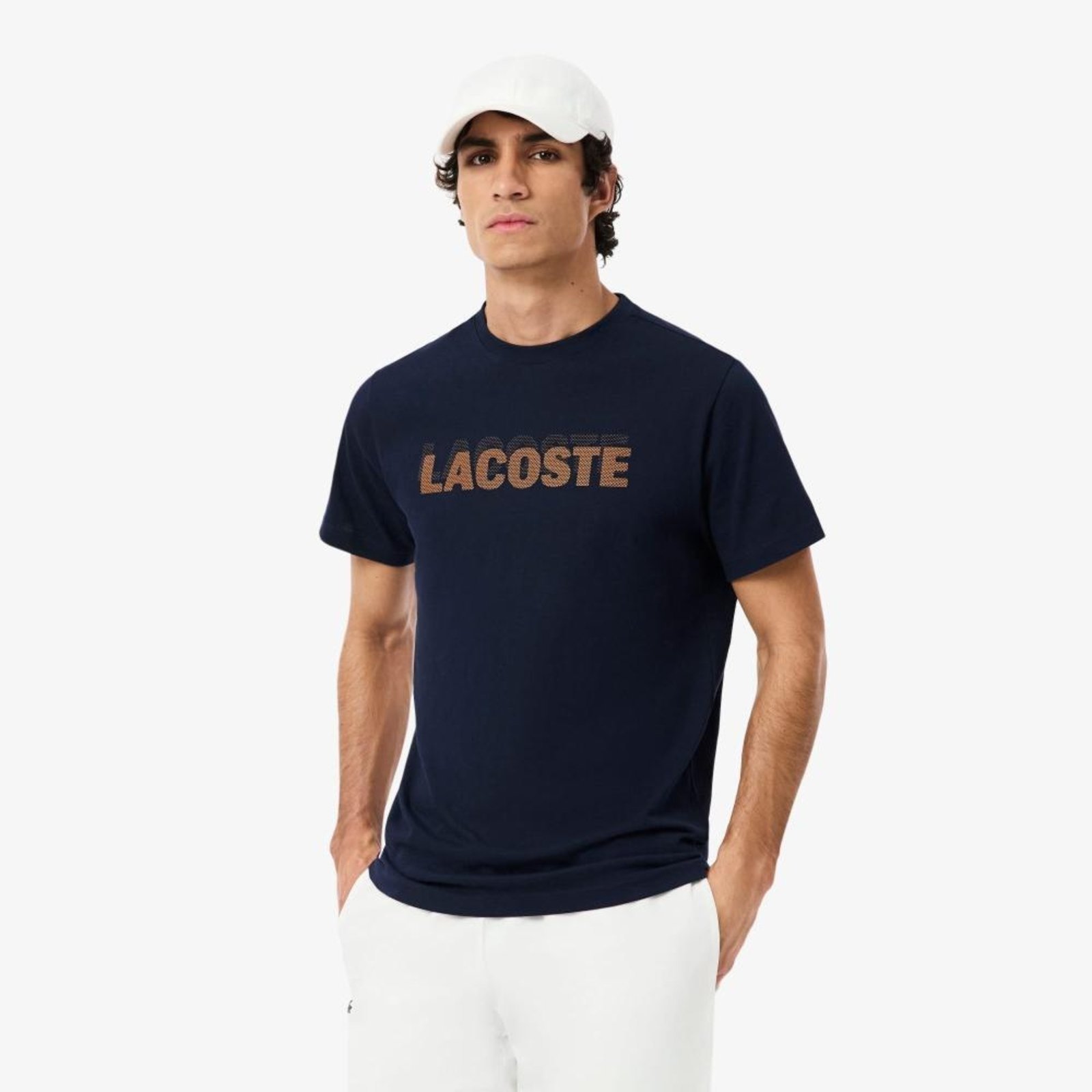 Camiseta Esportiva Ultra Dry com Estampa Gráfica Azul Marinho