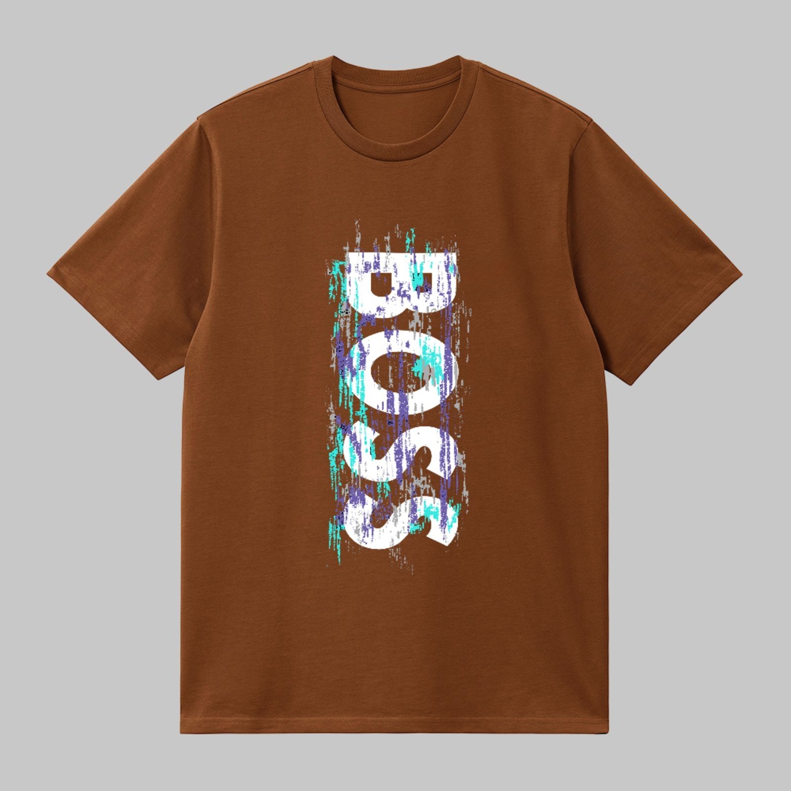 Camiseta Básica Boss Fashion Premium Casual Confortável Marrom