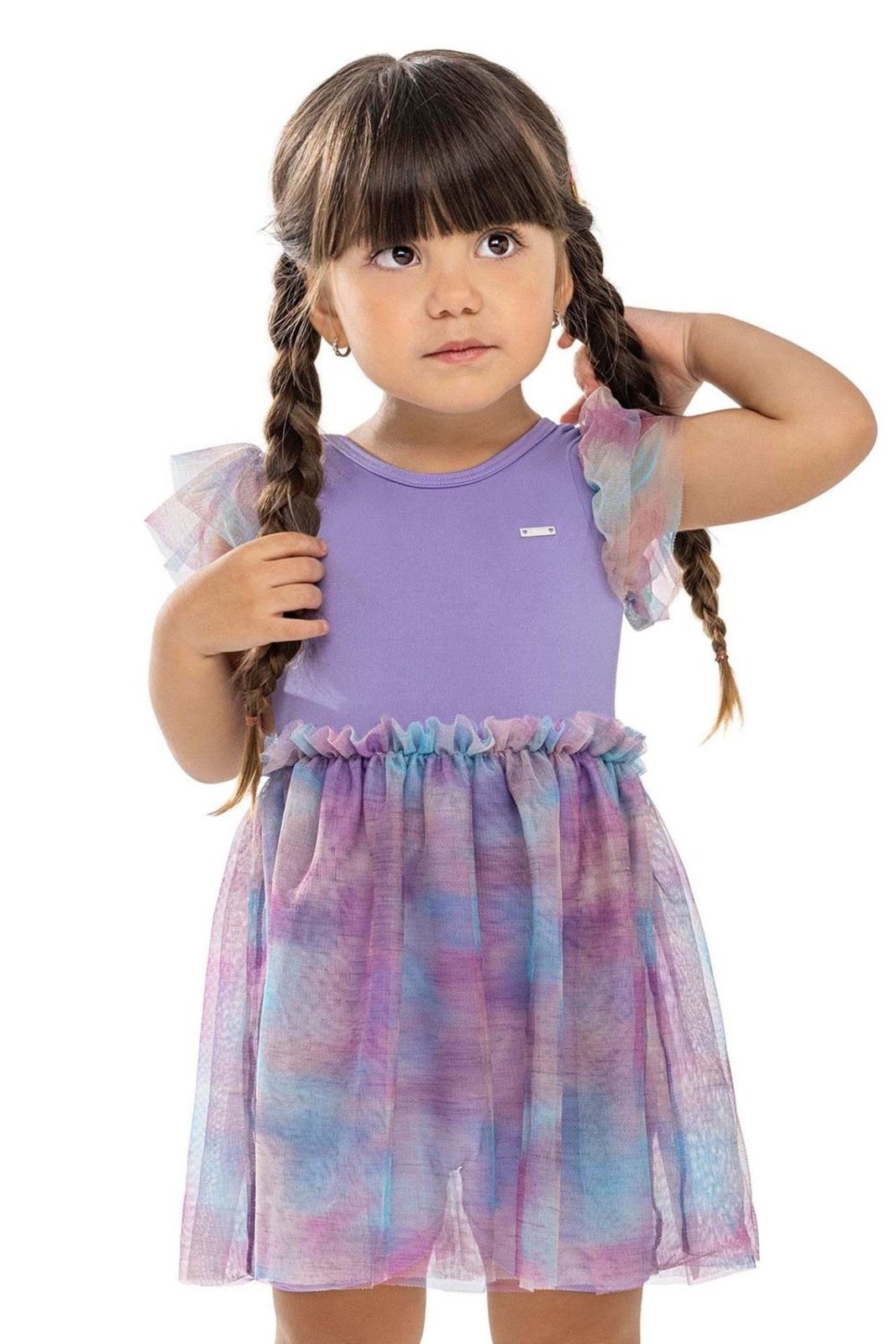 Infantil - Vestido Menina Fantasia Borboleta Elian Lilás