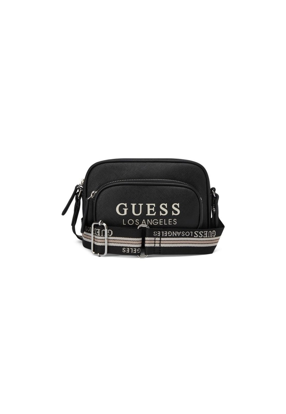 Bolsa Guess Joella Mini Double Zip Transversal Preto