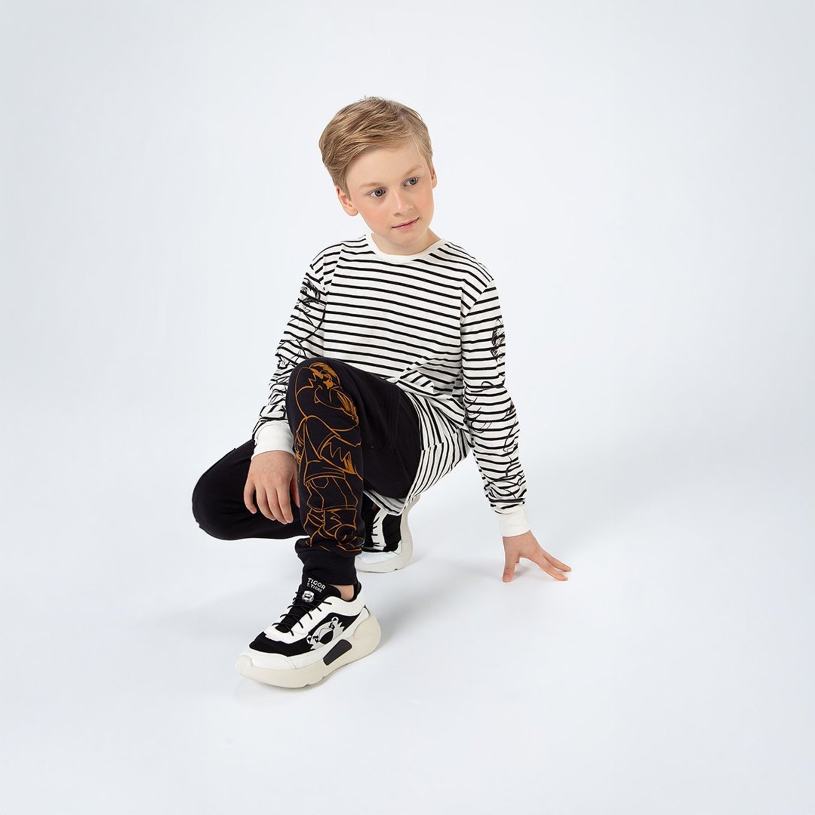 Infantil - Camiseta Manga Longa Listrada Menino Tigor T. Tigre