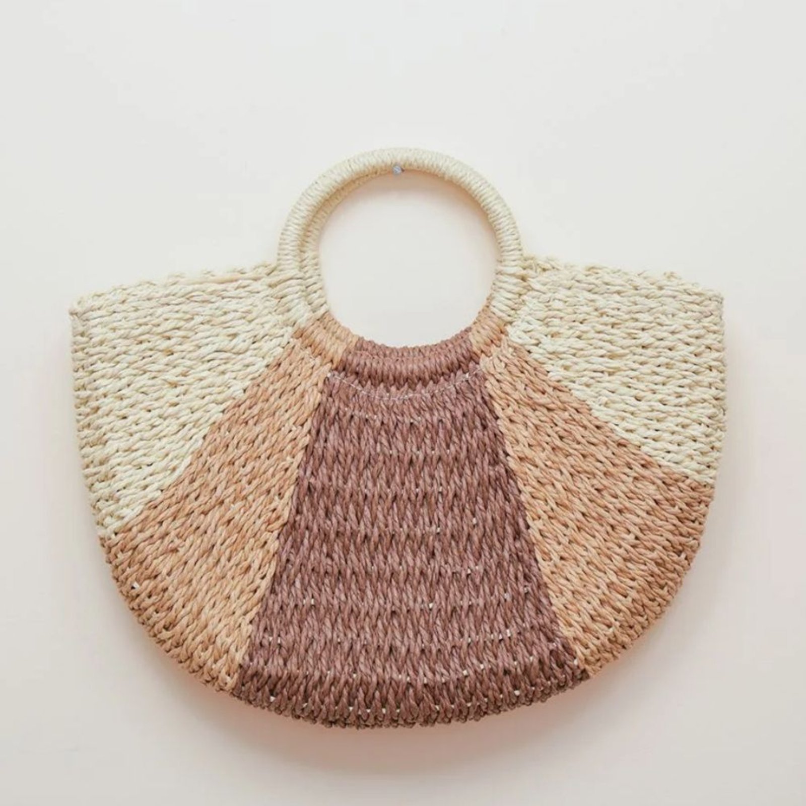 BOLSA DE PRAIA EM PALHA C/ ALÇA DE MÁO E C/ FORRO – CANCUN – Bege – MELLOW BRAZIL
