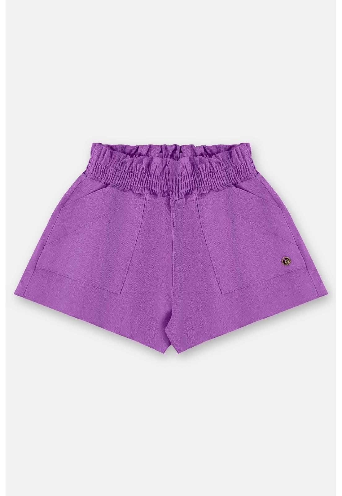 Infantil - Shorts em Linho com Elastano Up Baby Roxo