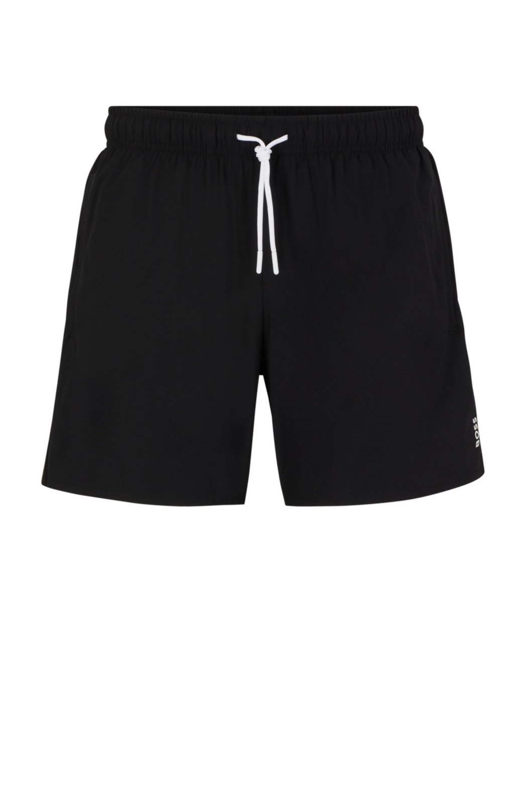 Shorts De Banho Com Risca E Logo Preto - G-L