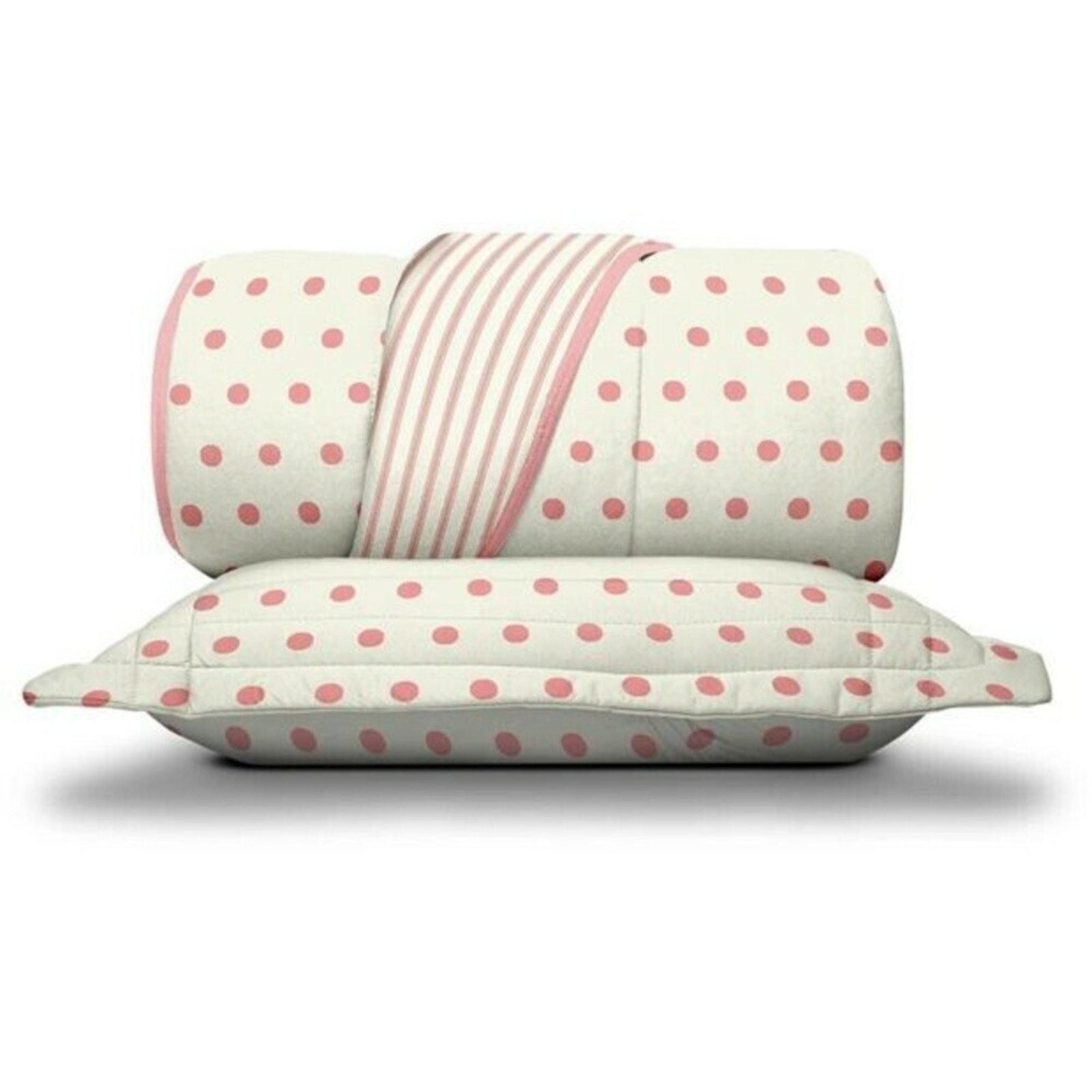 Kit Cobre Leito Solteiro Malha Soft 2 Peças Poa Rosa