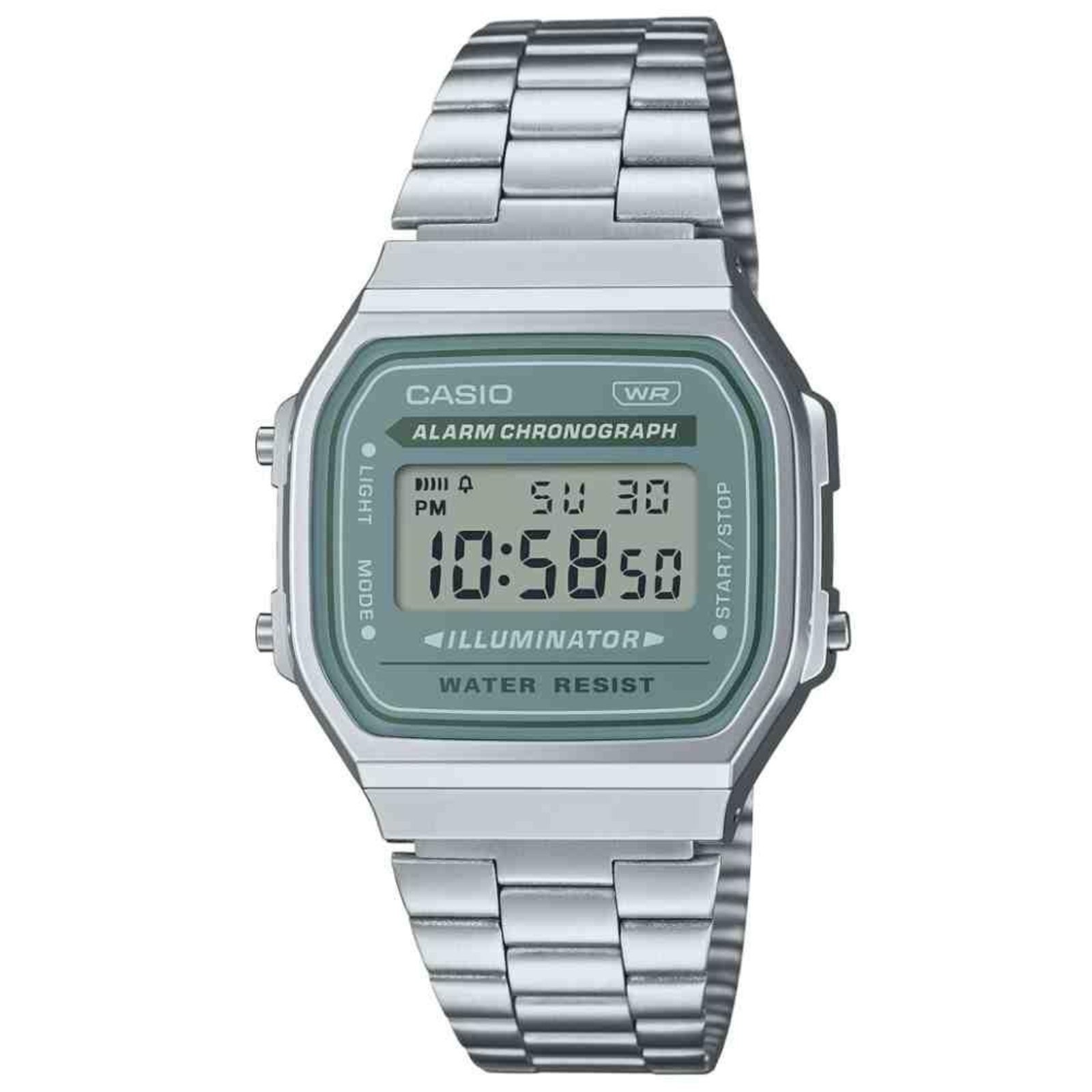 Relógio Casio Vintage Prata/Verde Unissex A168WA-3AYDF-SC