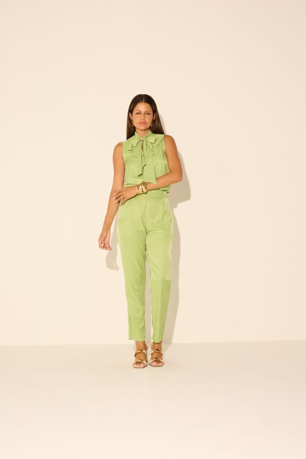 Calça Vanibele Crepe Verde Mint